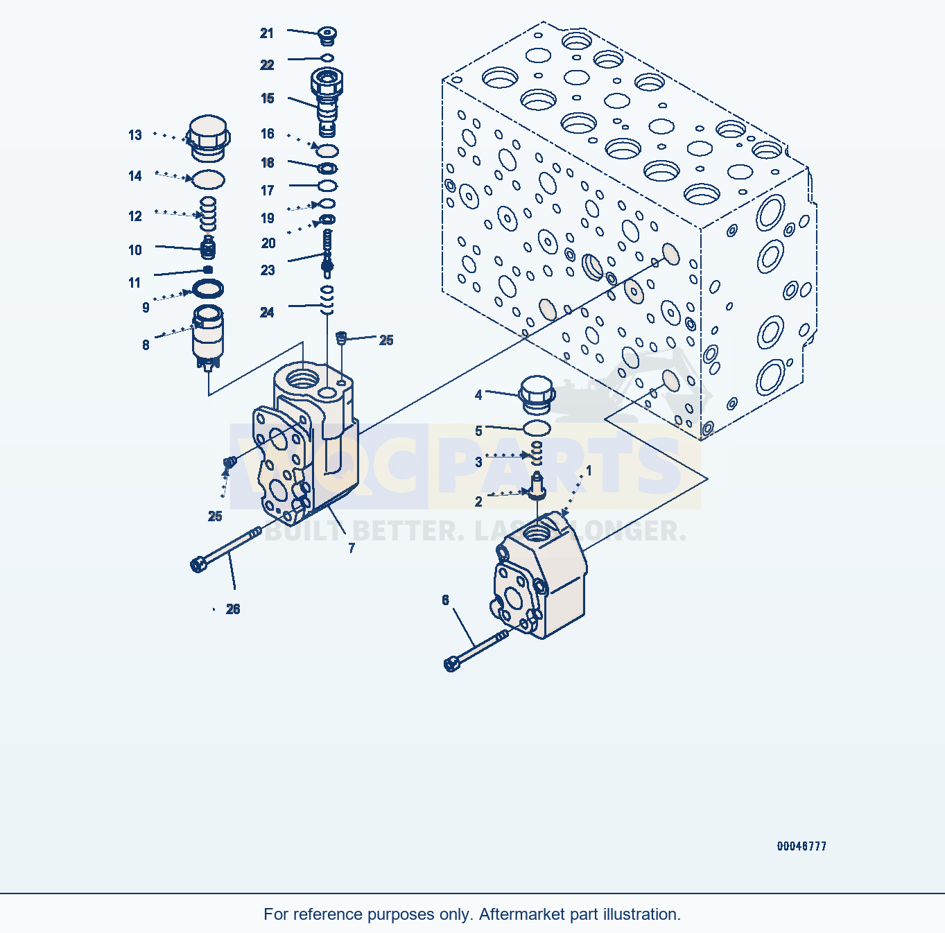 Komatsu PC200-8 Control Valve, Inner Parts (17/17) (#350001-) parts diagram