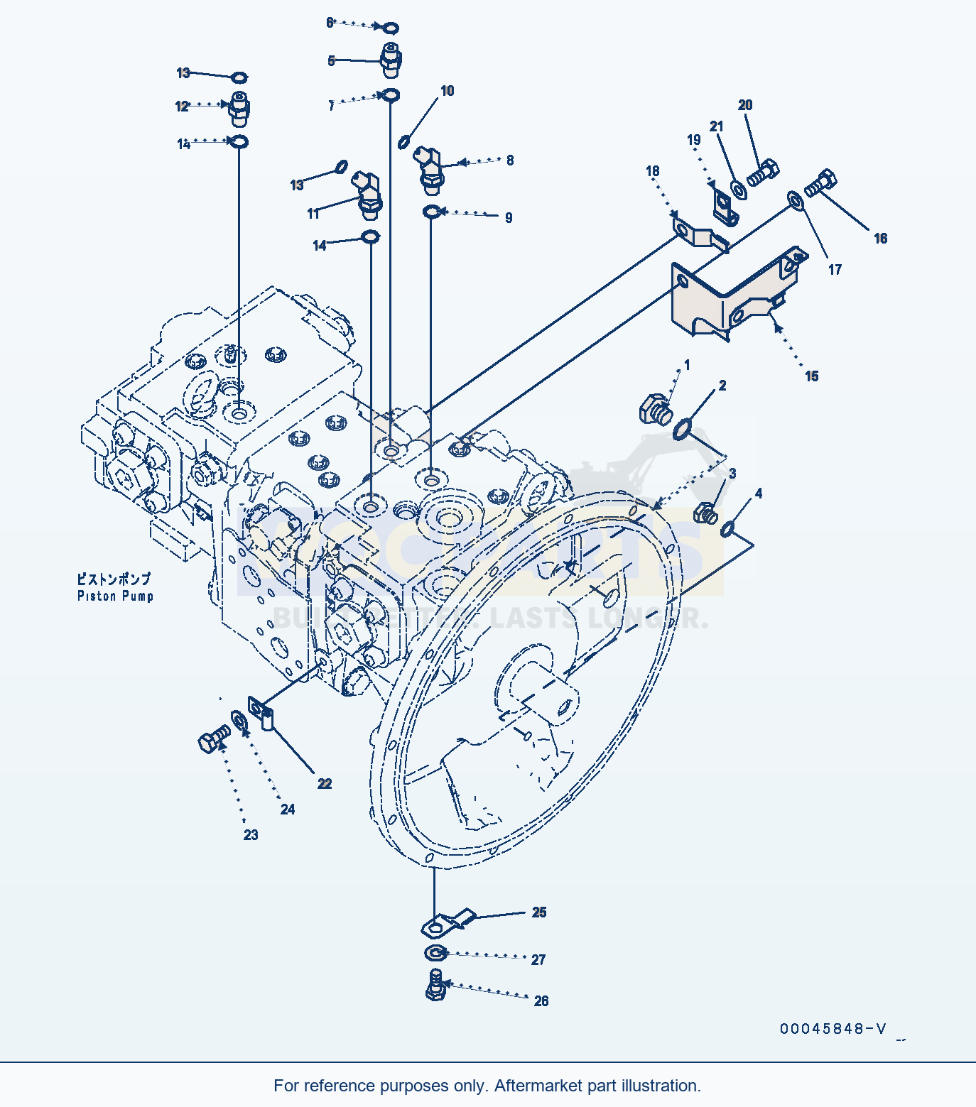 Komatsu PC200-8 Piston Pump (#350001-) parts diagram