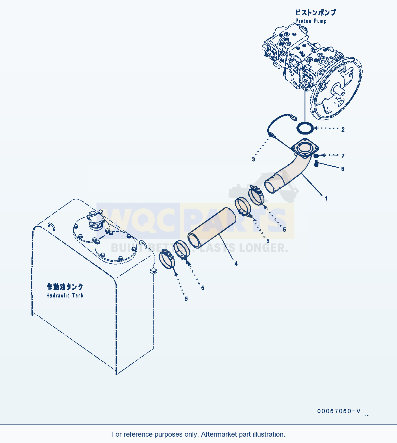 Komatsu PC200-8 Suction Piping (#350001-) parts diagram
