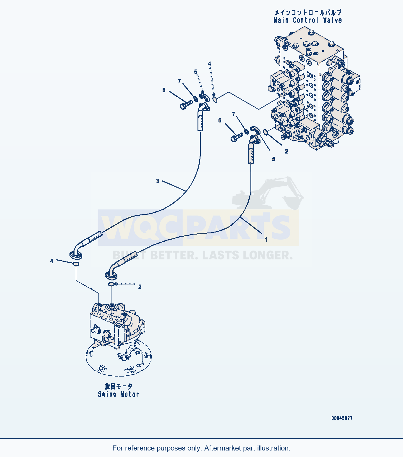 Komatsu PC200-8 Swing Piping (#350001-) parts diagram
