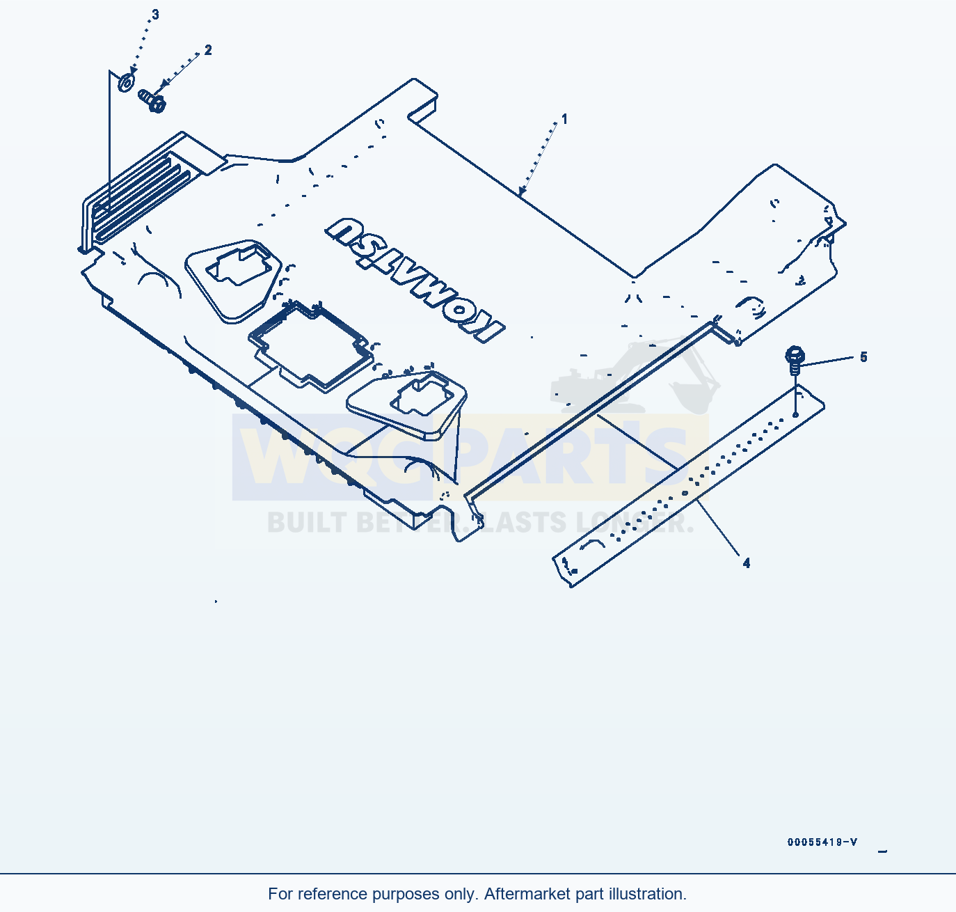 Komatsu PC200-8 Floor Mat, 2-Actuator — Floor Mat (#350001-) parts diagram