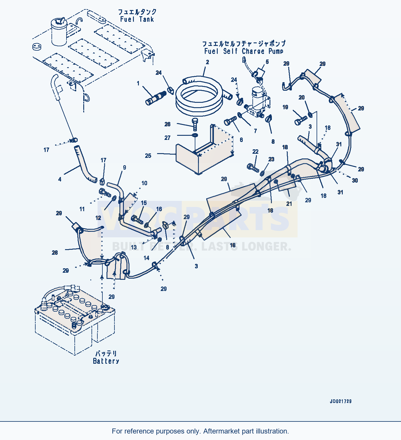 Komatsu PC200-8 Refuelling Pump, Related Parts (#350001-) parts diagram