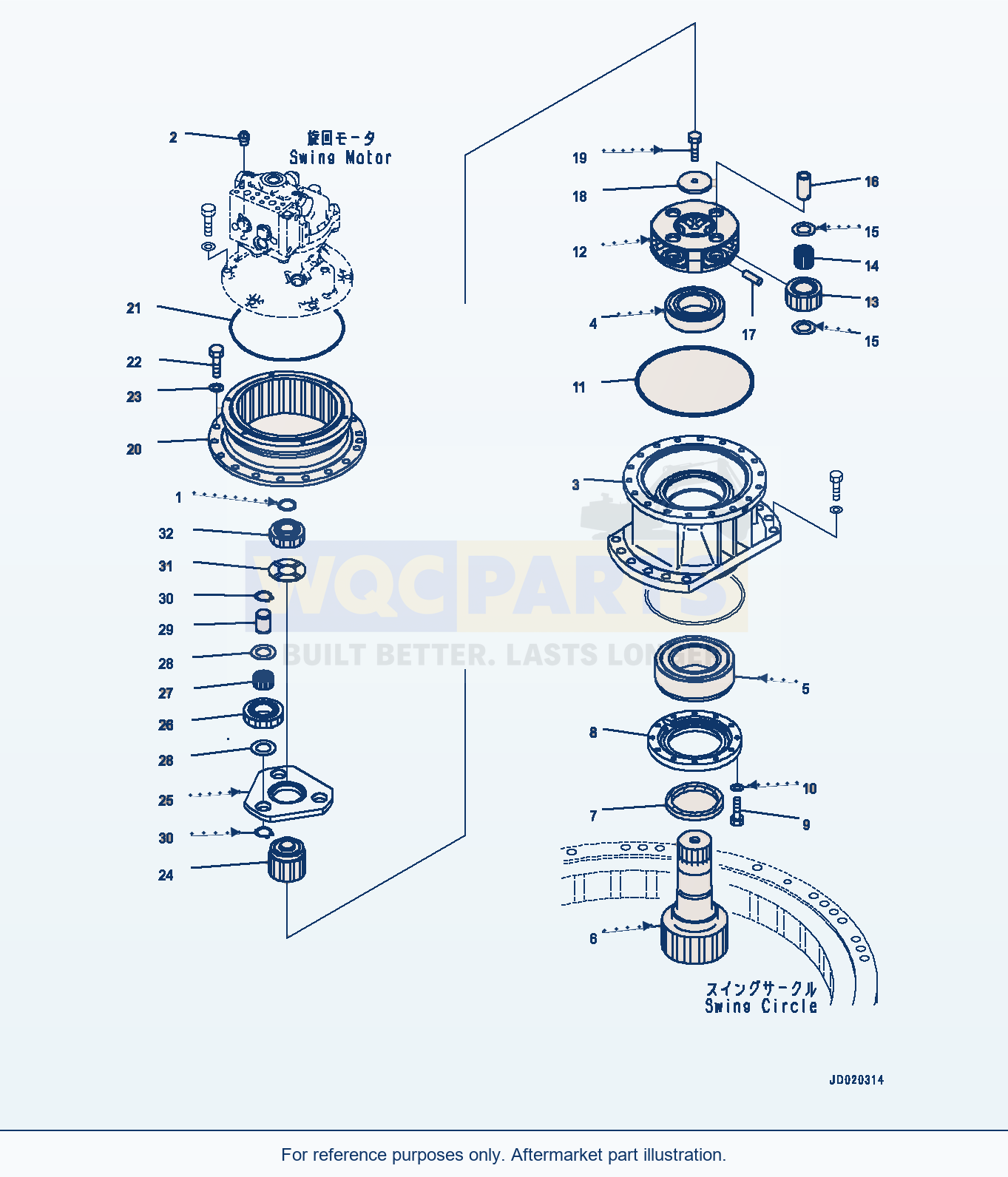 Komatsu PC200-8 Swing Machinery And Motor, Mounting (#350001-) parts diagram
