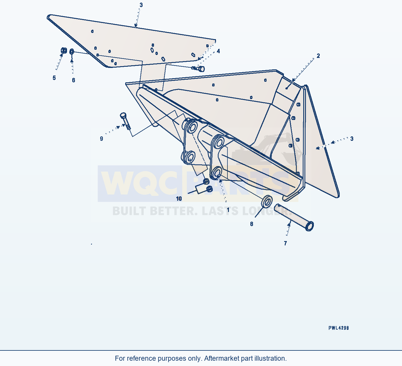 Komatsu PC200-8 Bucket, Trapezoidal — Bucket (#350001-) parts diagram