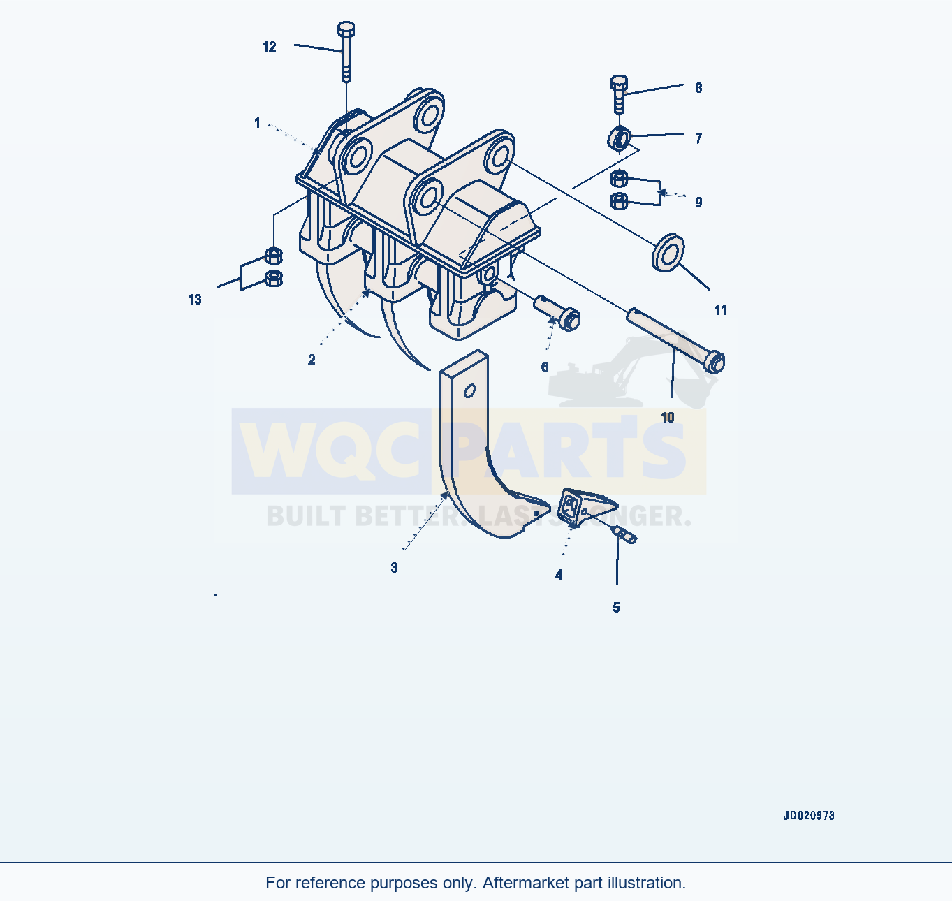 Komatsu PC200-8 Ripper, 3 Shank — Ripper (#350001-) parts diagram