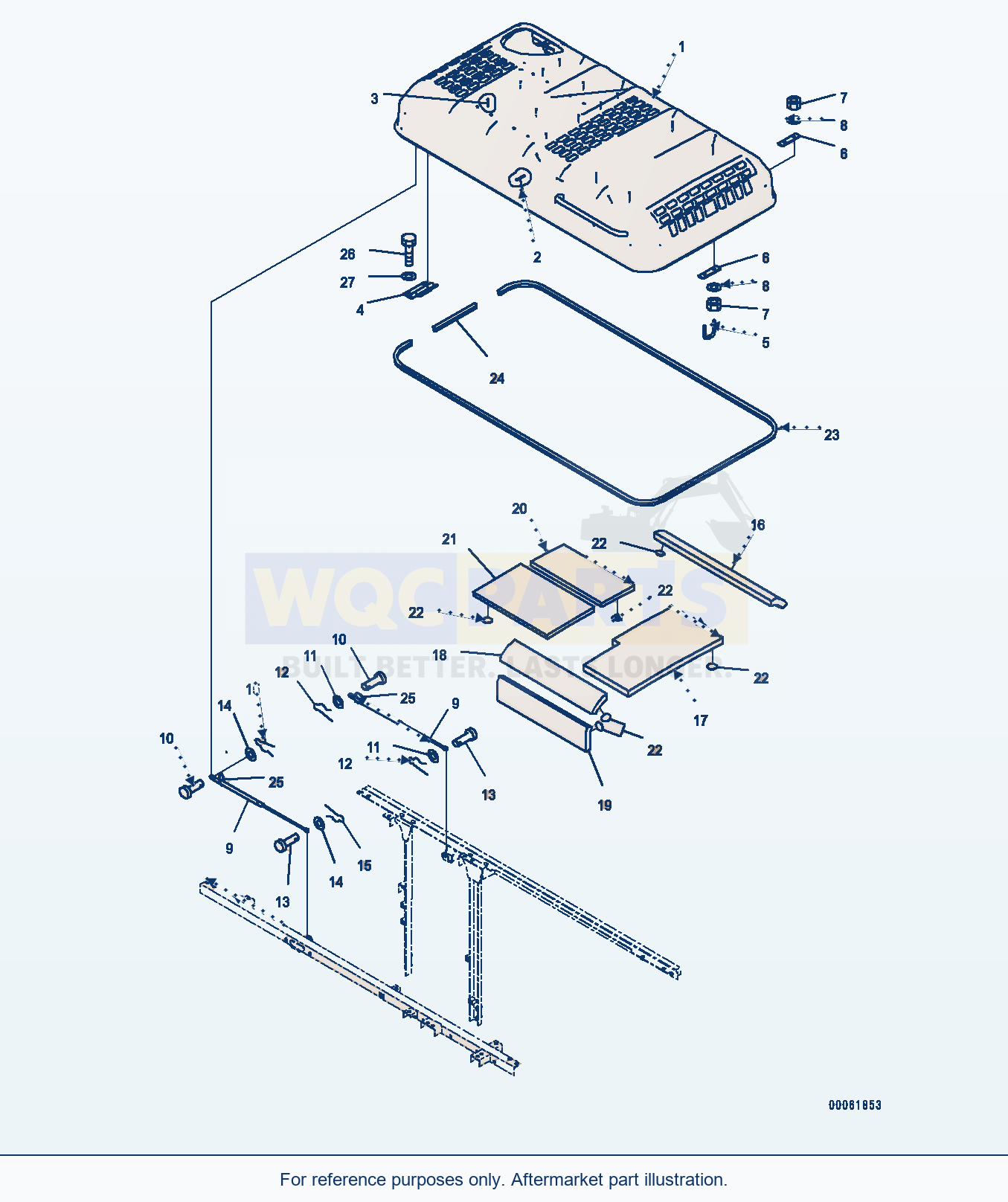 Komatsu PC200LC-8 Engine Hood (#350001-) parts diagram