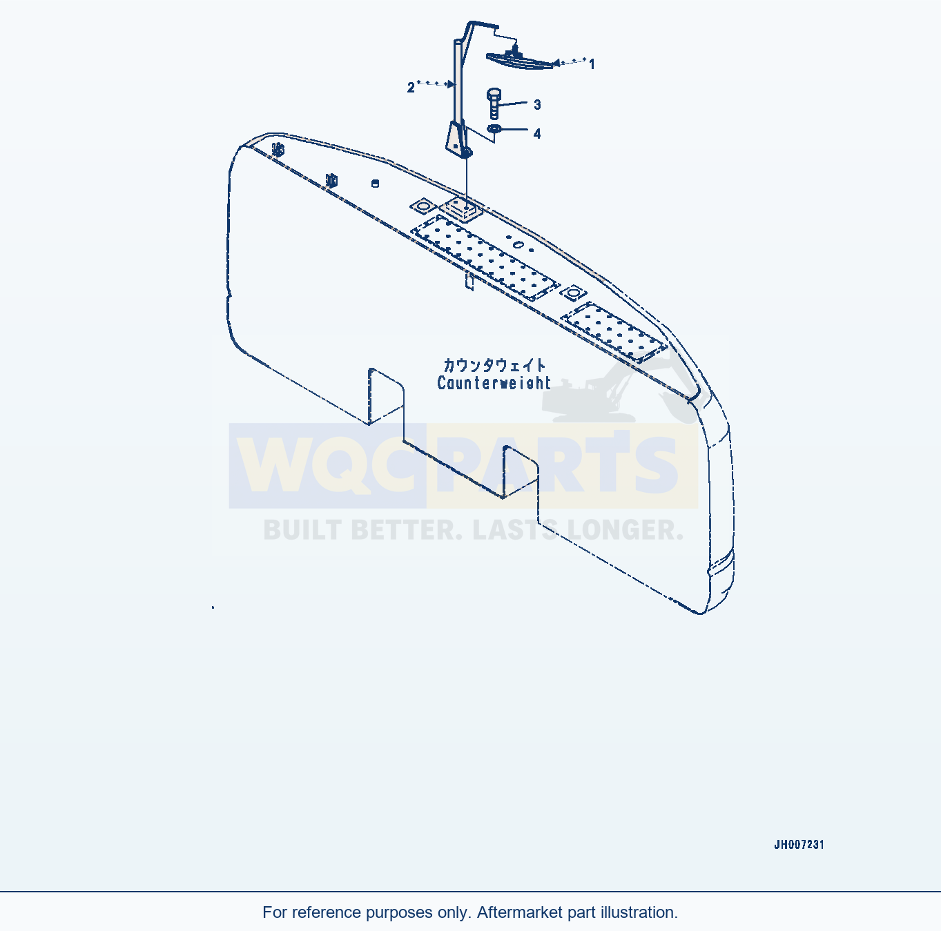 Komatsu PC200LC-8 Rear Under View Mirror (#350001-) parts diagram