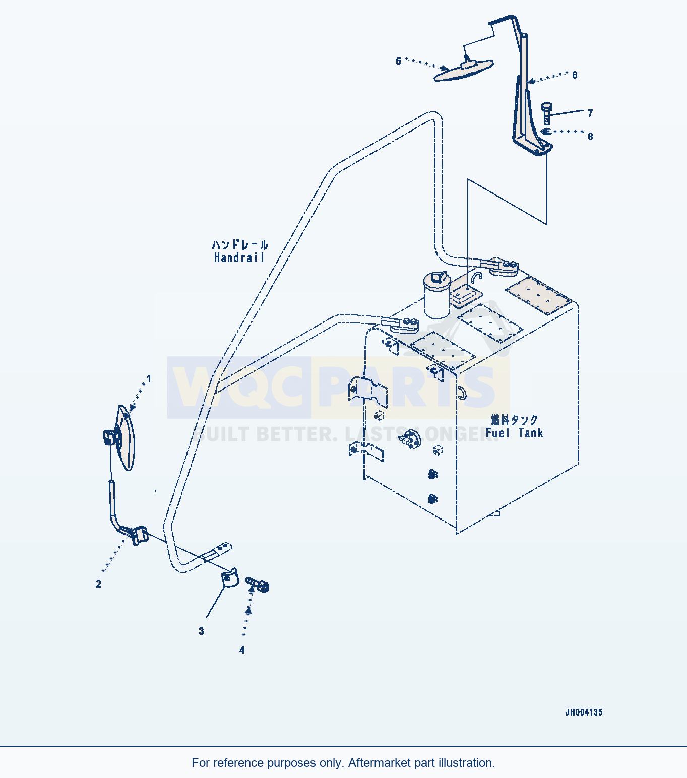 Komatsu PC200LC-8 Rearview Mirror R.H. (#350001-) parts diagram