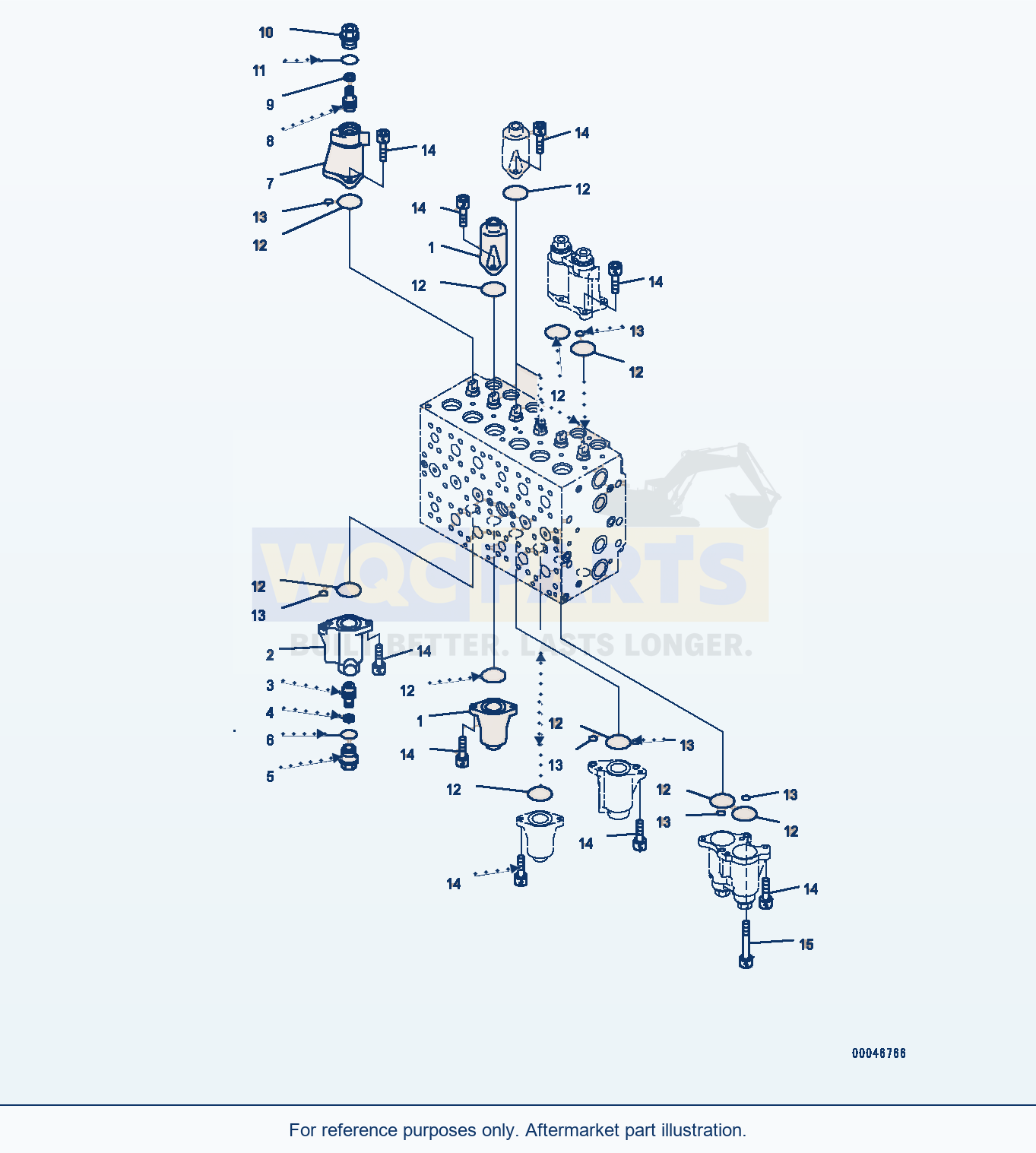 Komatsu PC200LC-8 Control Valve, Inner Parts (4/17) (#350001-) parts diagram