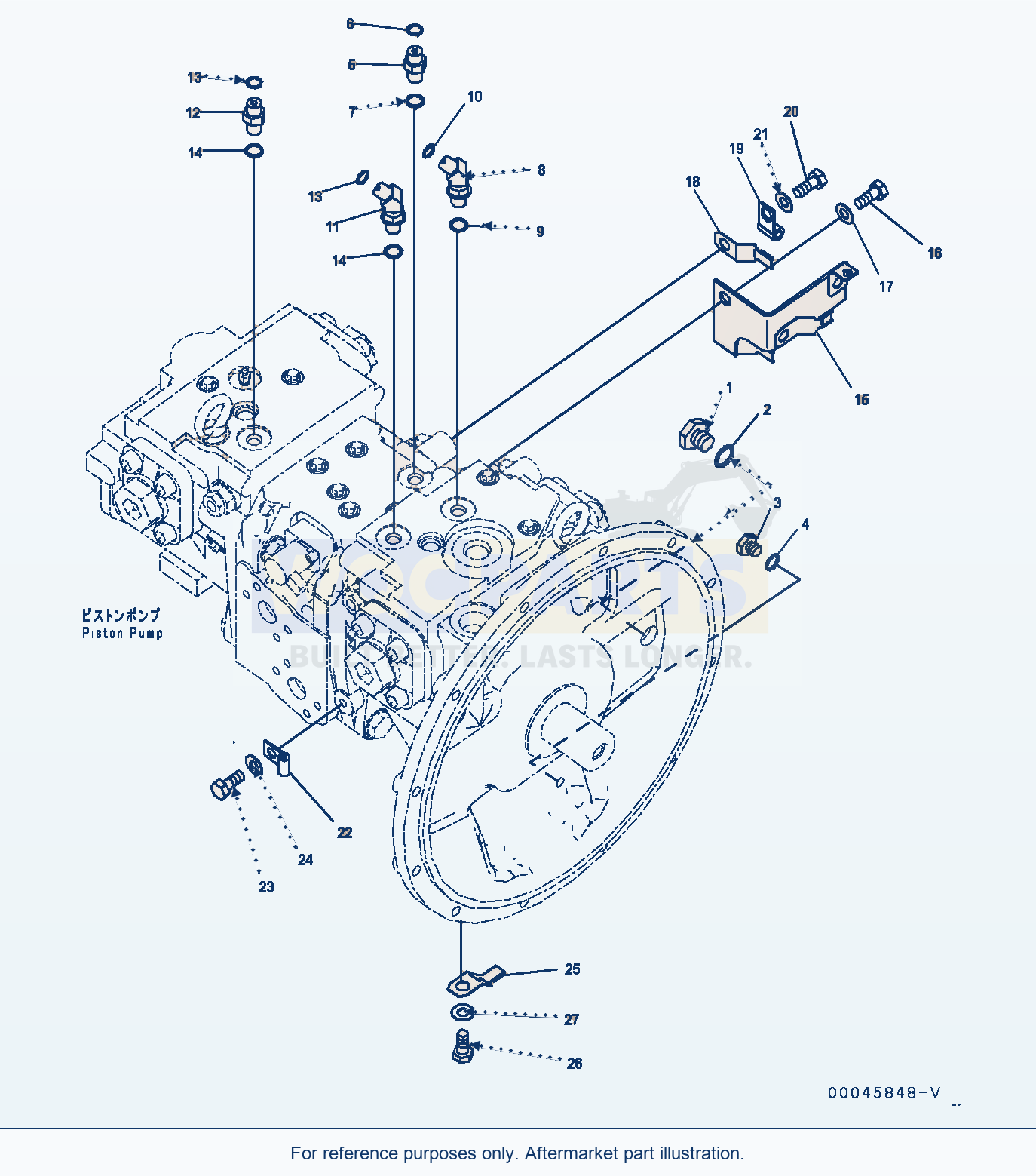 Komatsu PC200LC-8 Piston Pump (#350001-) parts diagram