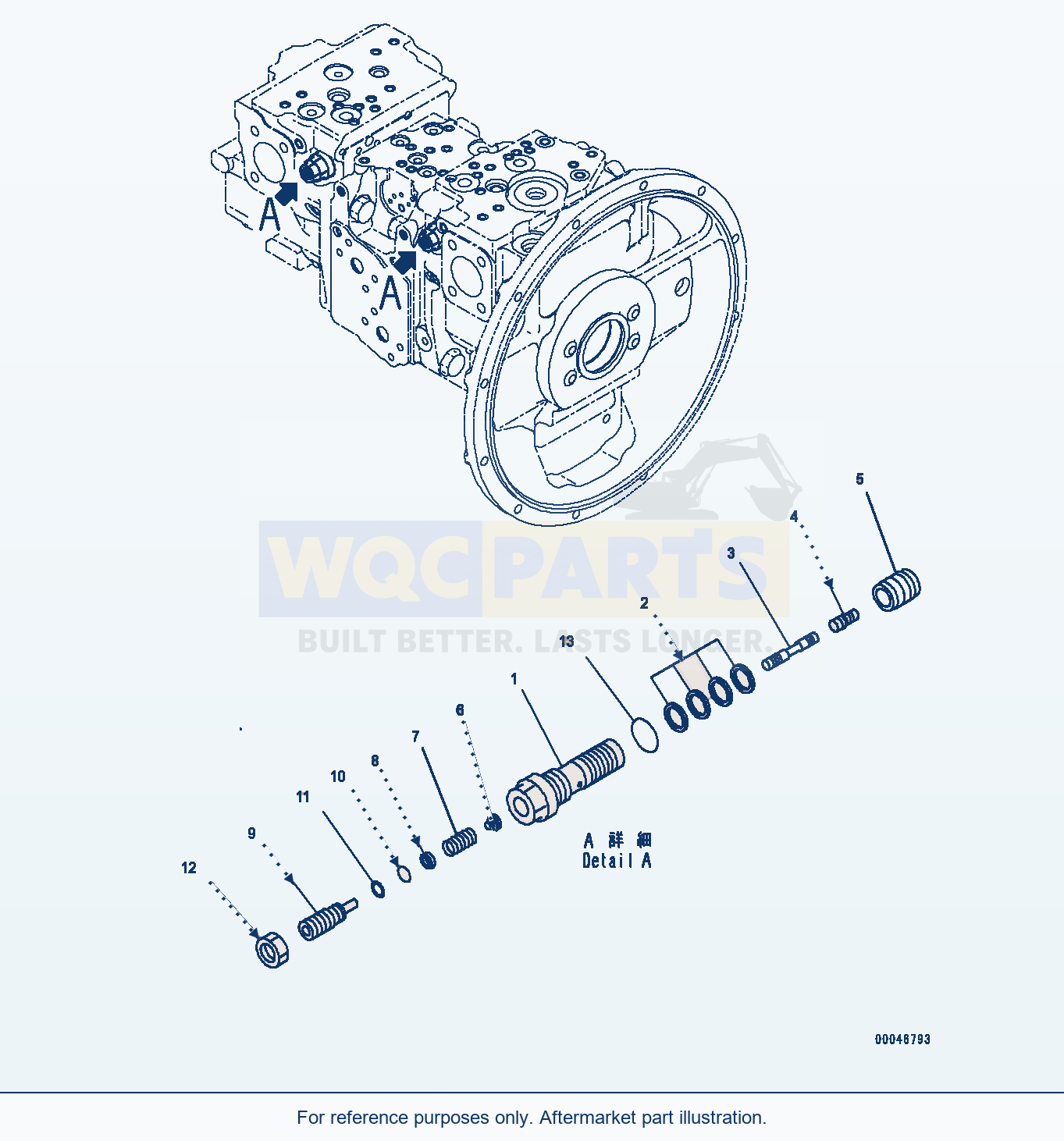 Komatsu PC200LC-8 Piston Pump, Inner Parts (10/11) (#350615-) parts diagram