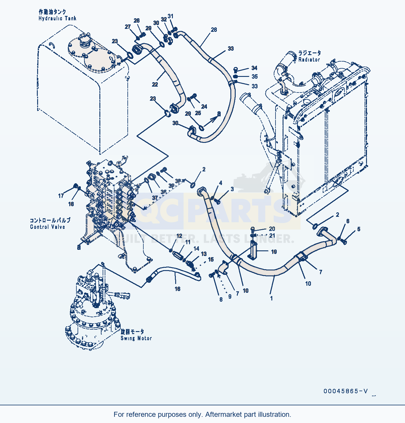 Komatsu PC200LC-8 Return Piping (#350001-) parts diagram