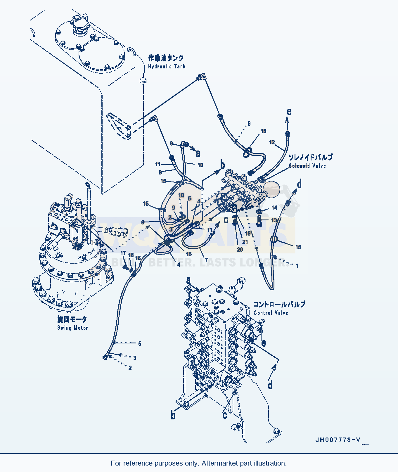 Komatsu PC200LC-8 Solenoid Valve Piping, Piping (#350001-) parts diagram