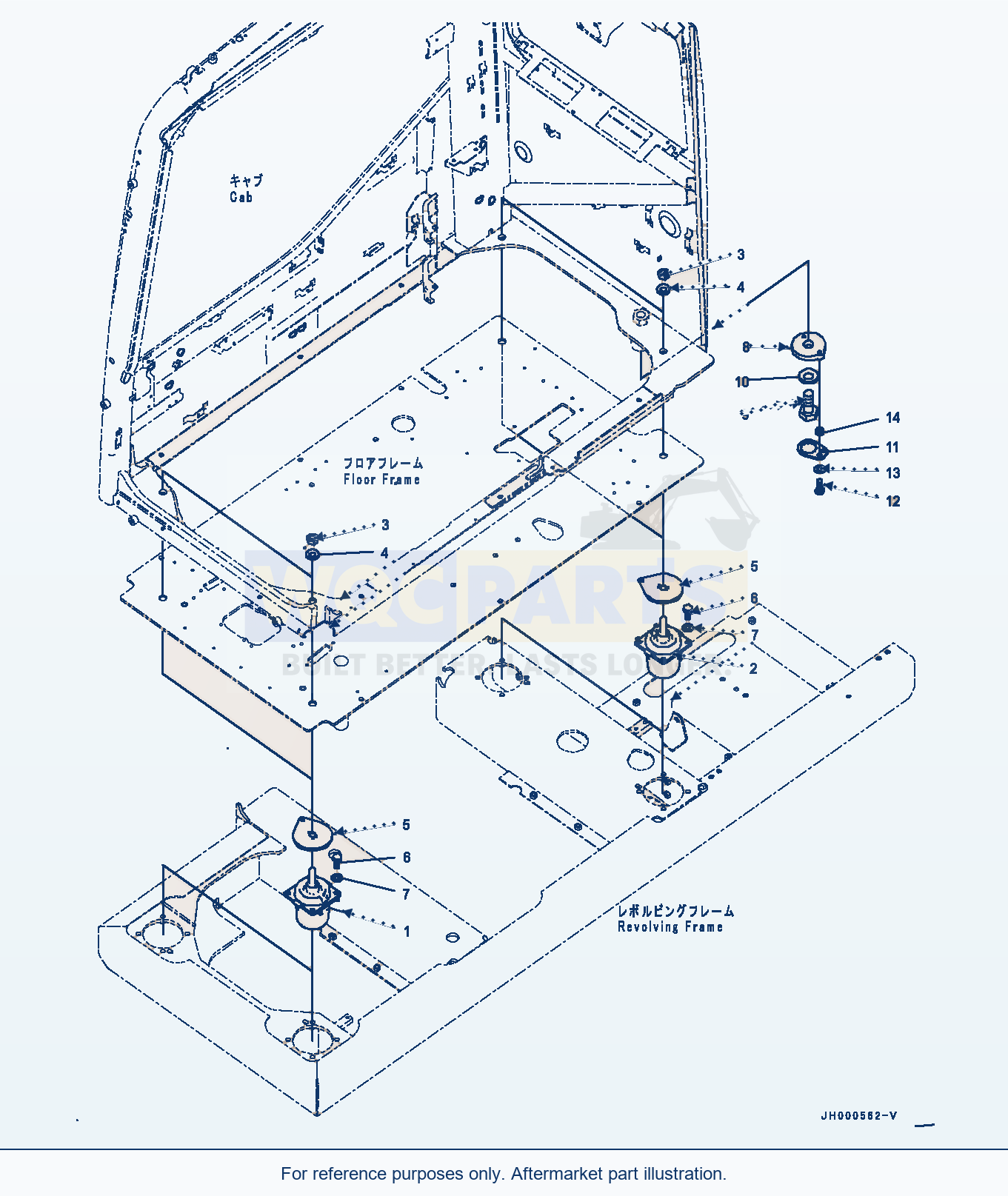 Komatsu PC200LC-8 Floor Mounting (#350001-) parts diagram