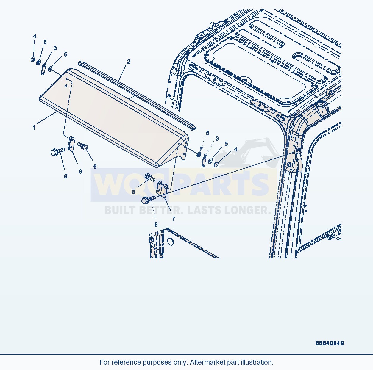 Komatsu PC200LC-8 Rain Visor (#350001-) parts diagram