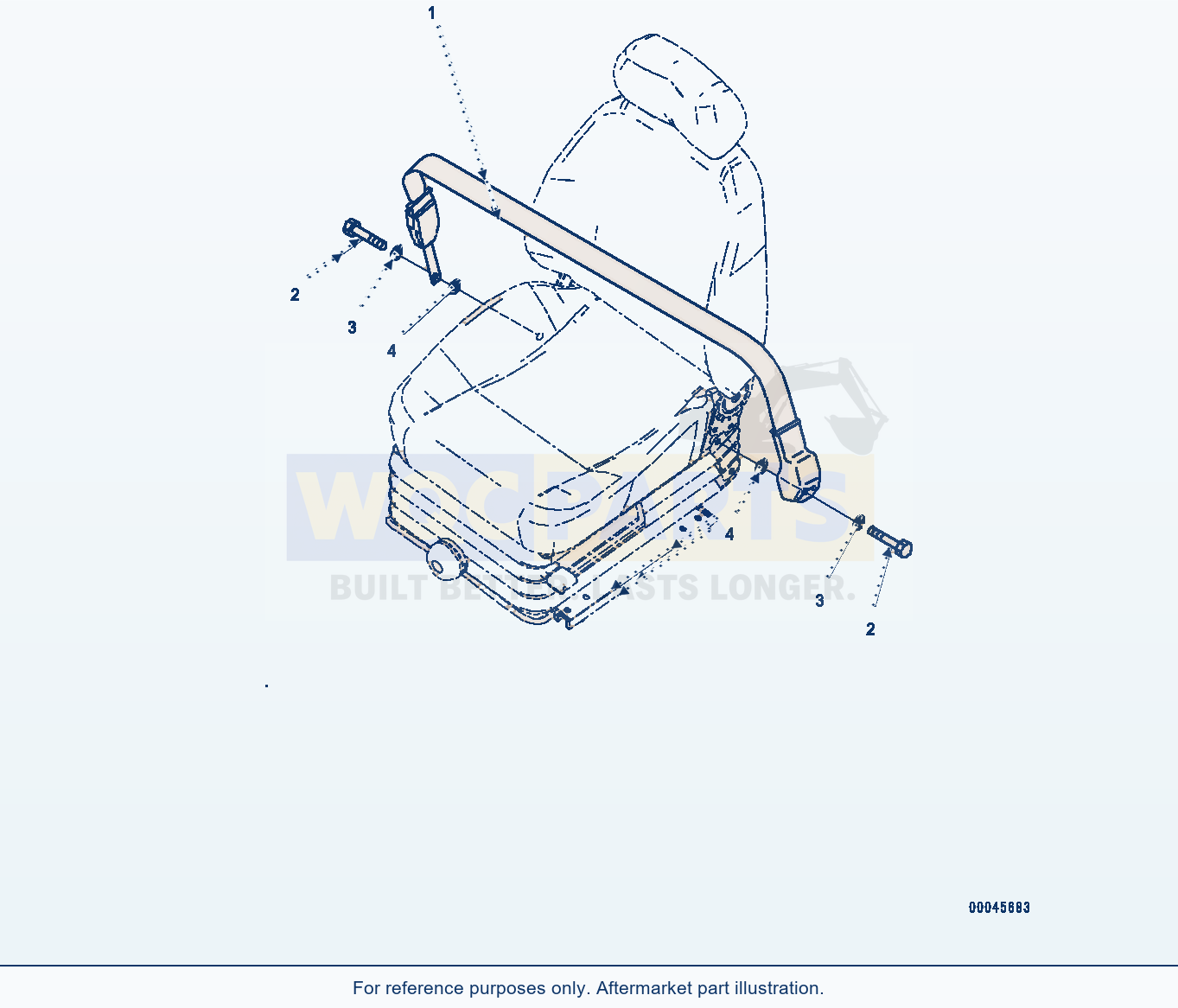 Komatsu PC200LC-8 Seat Belt, 78mm Width — Seat Belt (#350001-) parts diagram