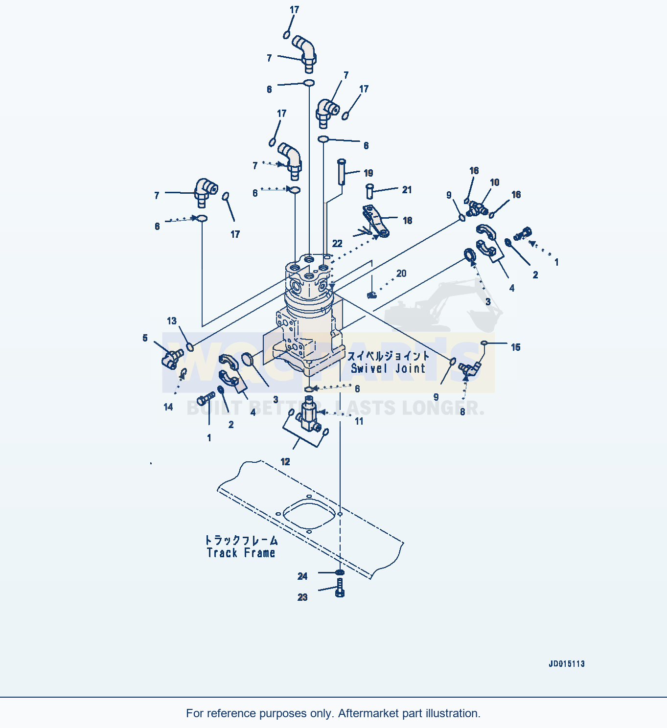Komatsu PC200LC-8 Swivel Joint, Connecting Parts (#350001-) parts diagram