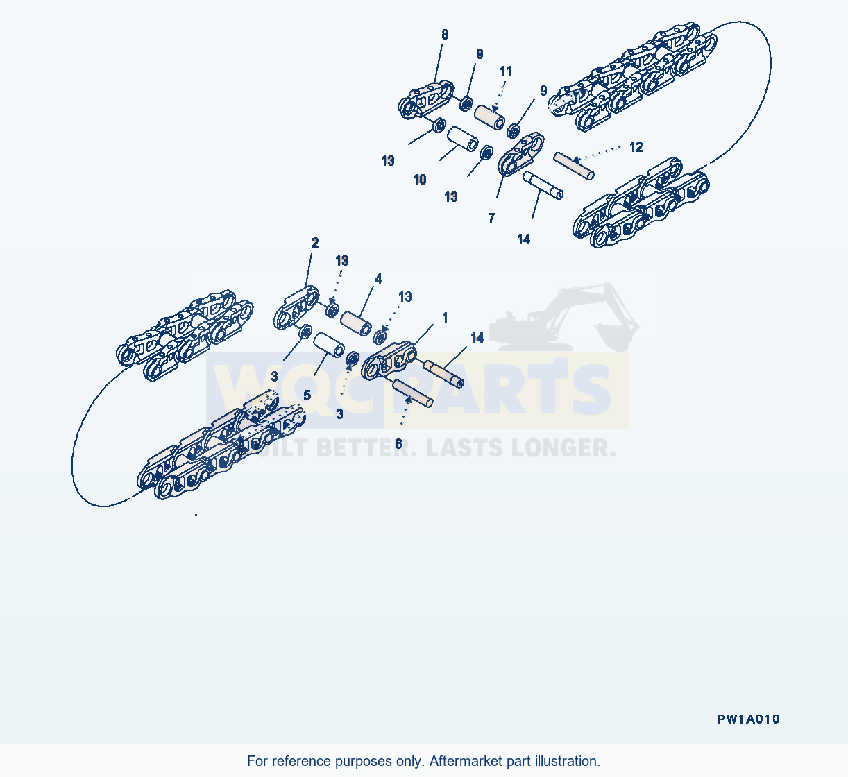 Komatsu PC200LC-8 Track Link Assembly, Supply Parts (#350001-) parts diagram