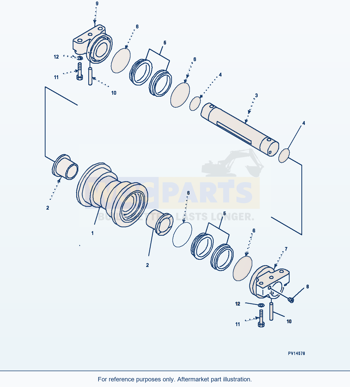 Komatsu PC200LC-8 Track Roller (#350509-) parts diagram