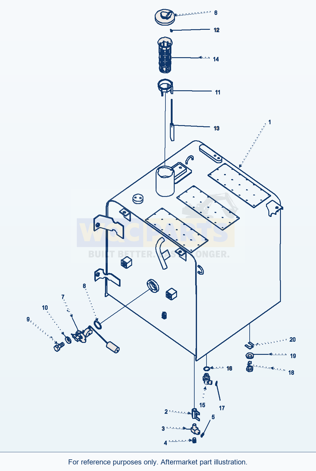 Komatsu PC220LC-8 Fuel Tank, For Machine With Fuel Refill Pump parts diagram