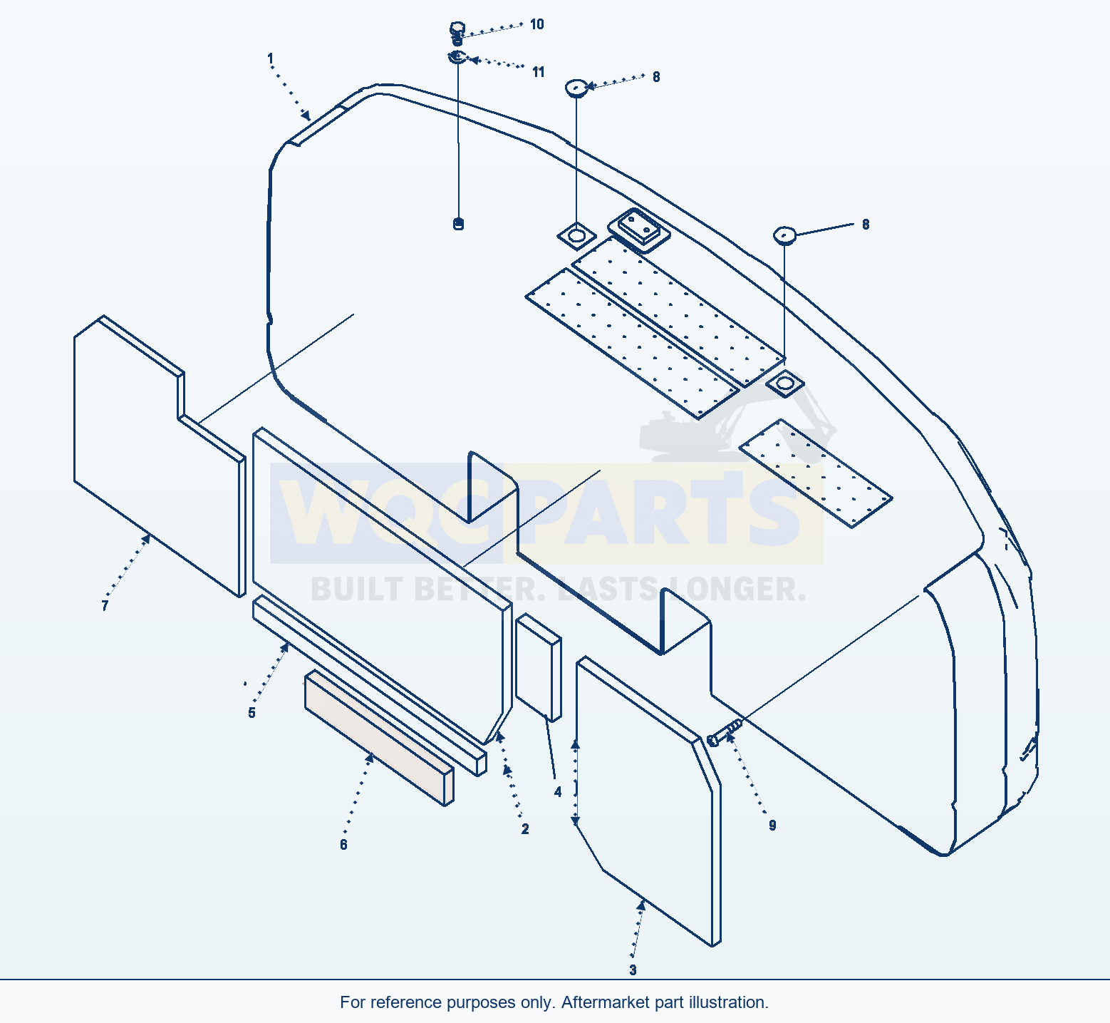 Komatsu PC220LC-8 Counterweight parts diagram