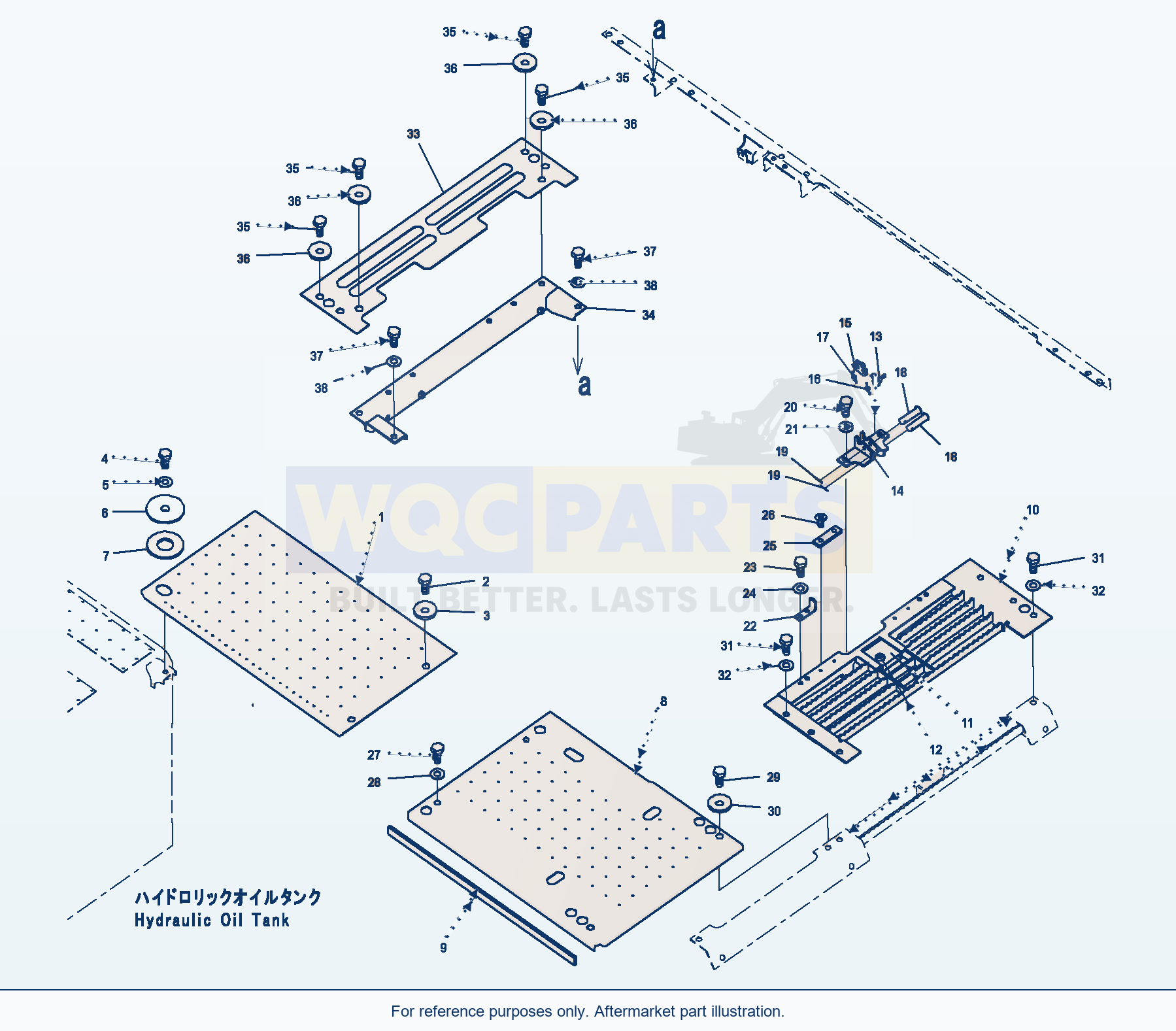 Komatsu PC220LC-8 Machine Cab Cover parts diagram