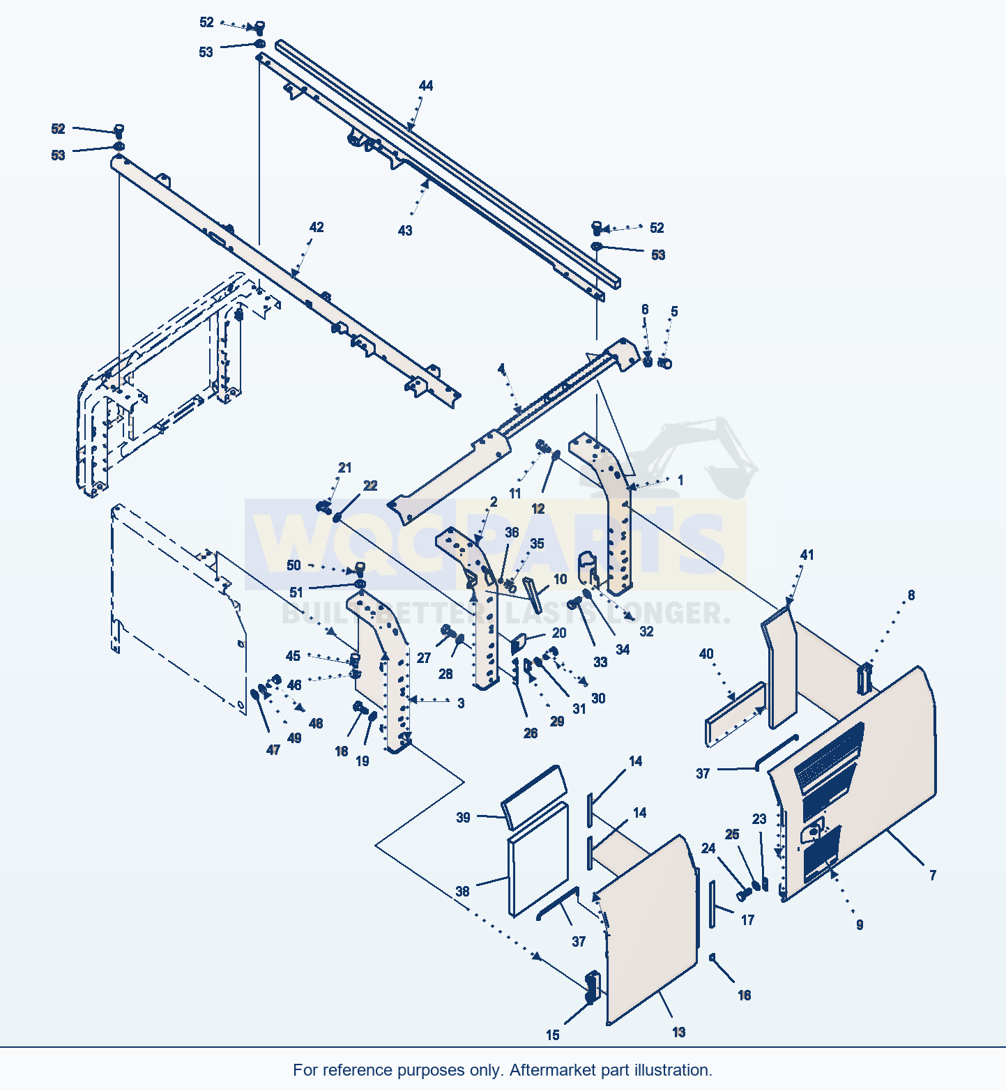 Komatsu PC220LC-8 Side Cover, Lhs parts diagram