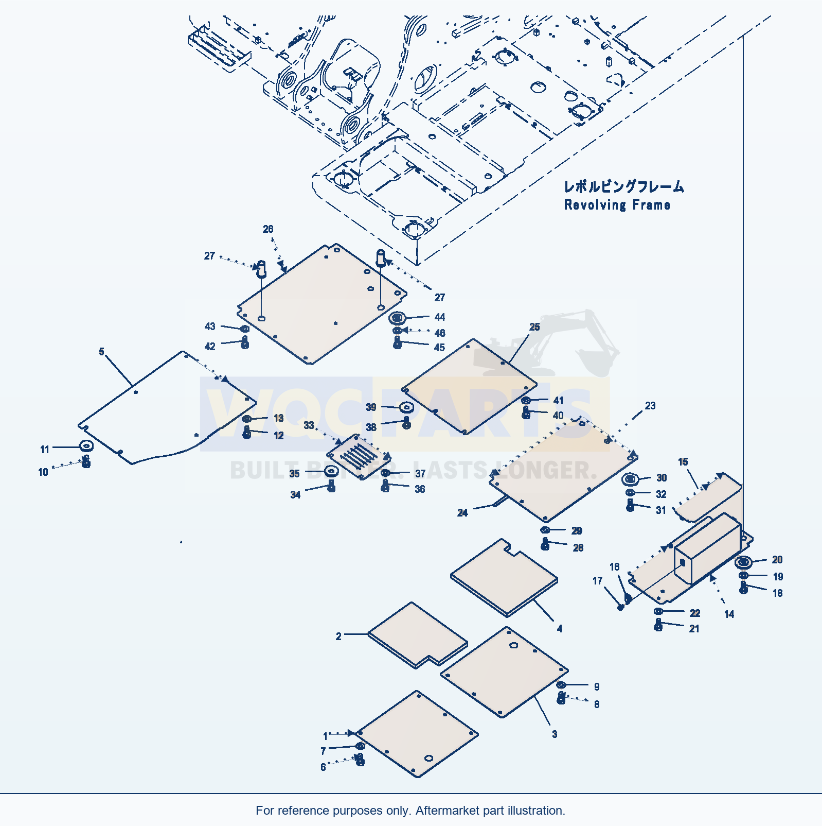 Komatsu PC220LC-8 Under Cover parts diagram