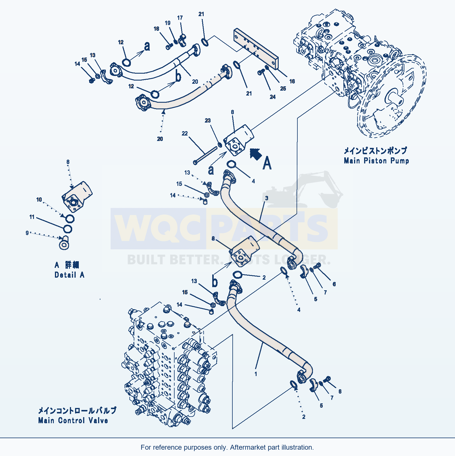 Komatsu PC220LC-8 Delivery Circuit, With In-Line Filter parts diagram