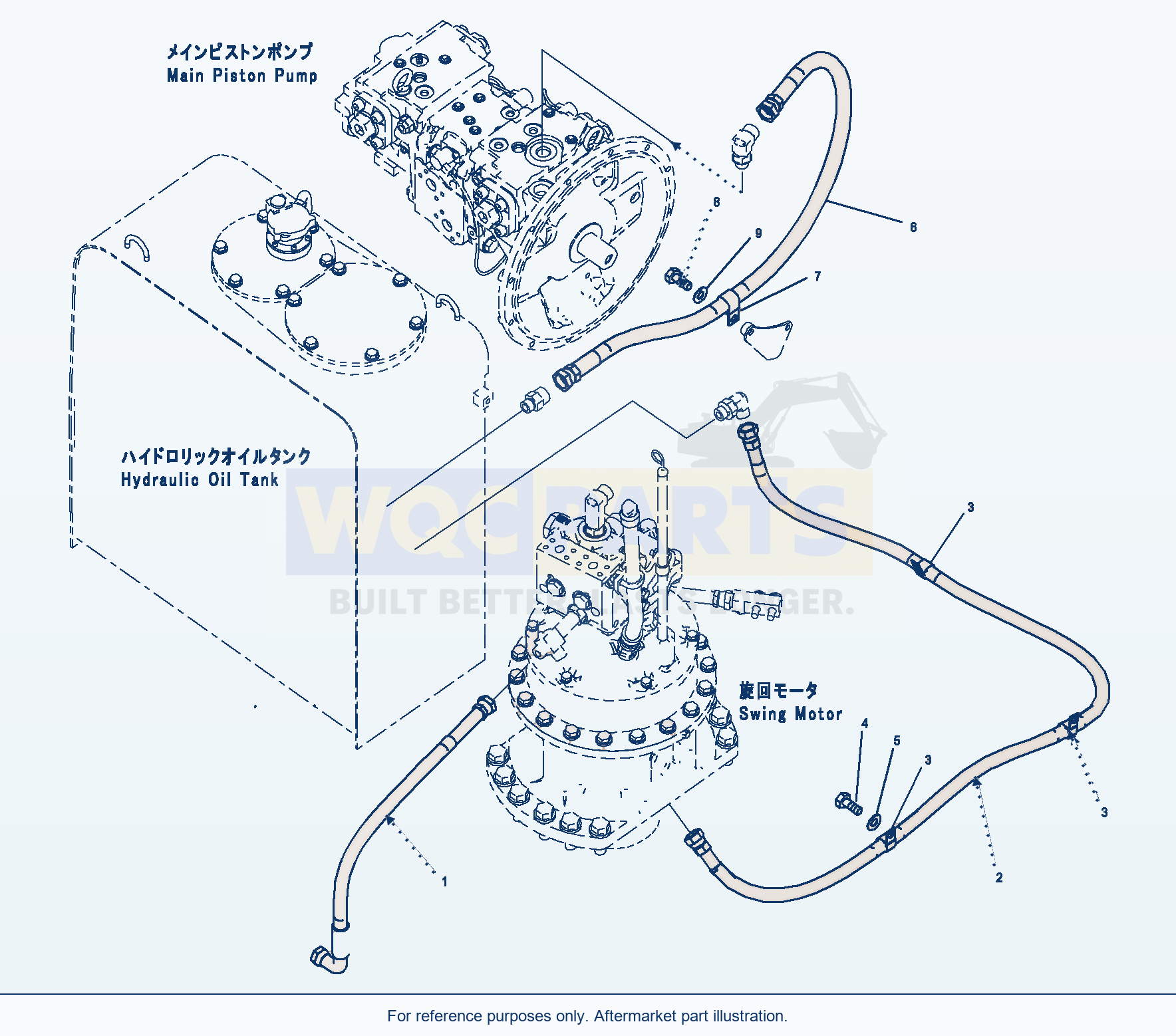 Komatsu PC220LC-8 Drain Circuit parts diagram