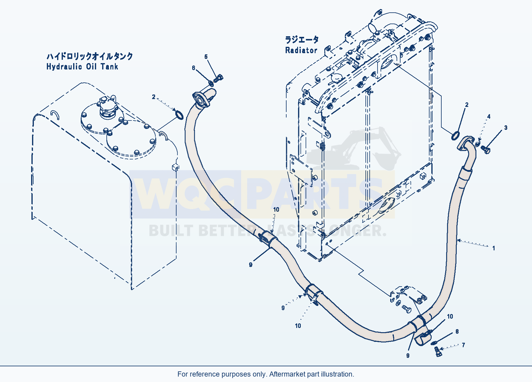 Komatsu PC220LC-8 Oil Cooler Circuit parts diagram