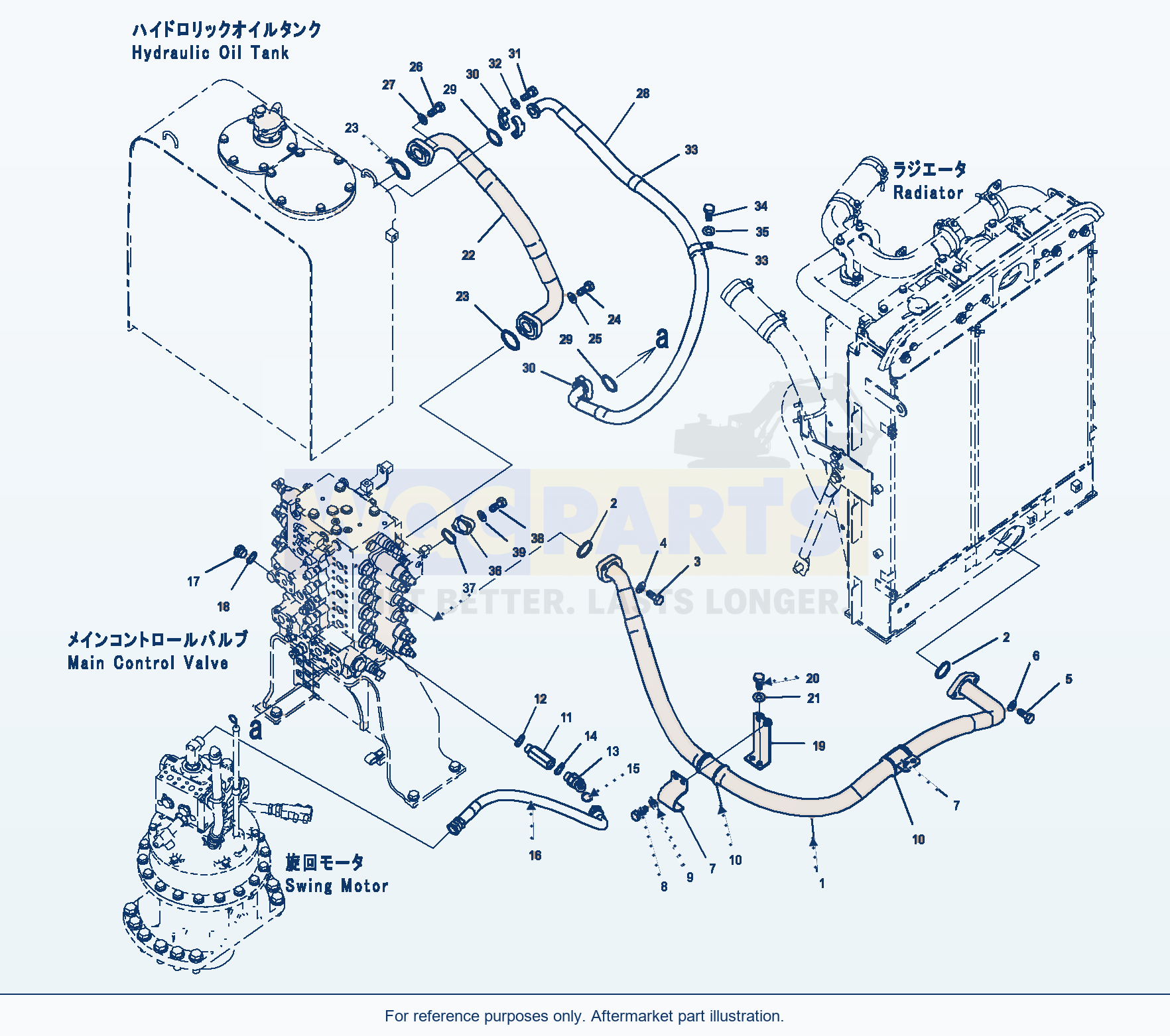 Komatsu PC220LC-8 Return Circuit parts diagram