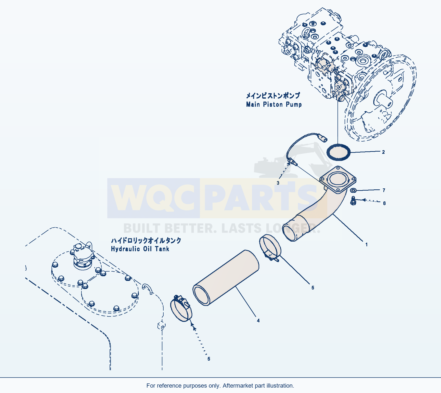 Komatsu PC220LC-8 Suction Circuit parts diagram