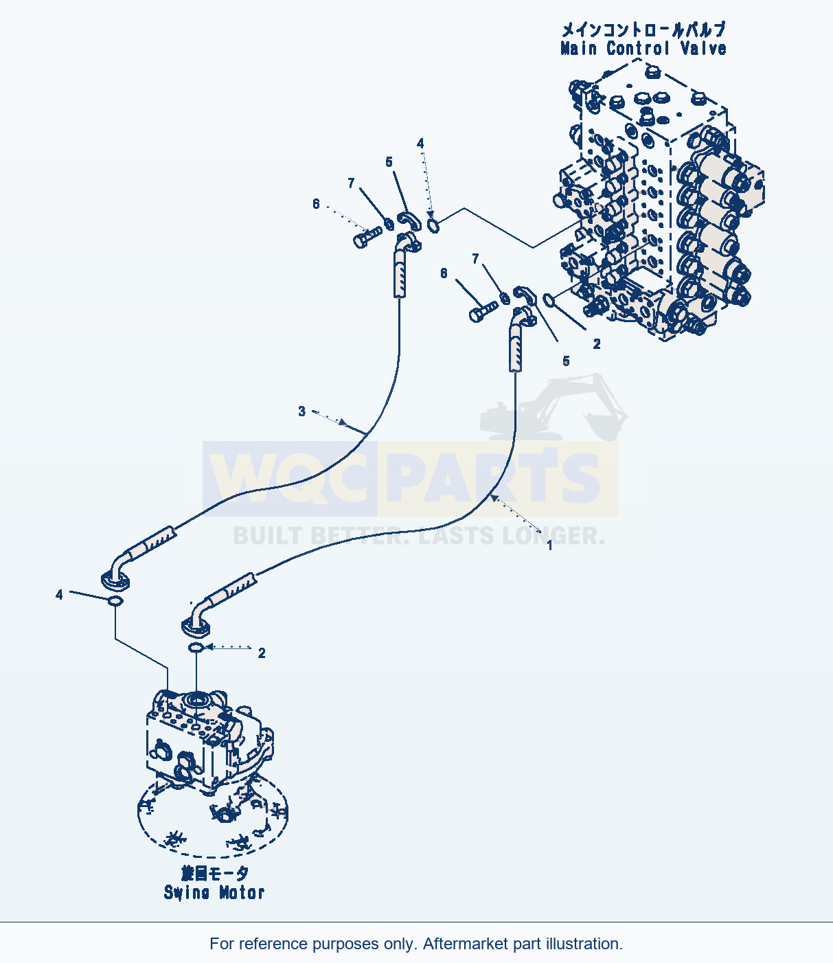 Komatsu PC220LC-8 Swing Circuit parts diagram