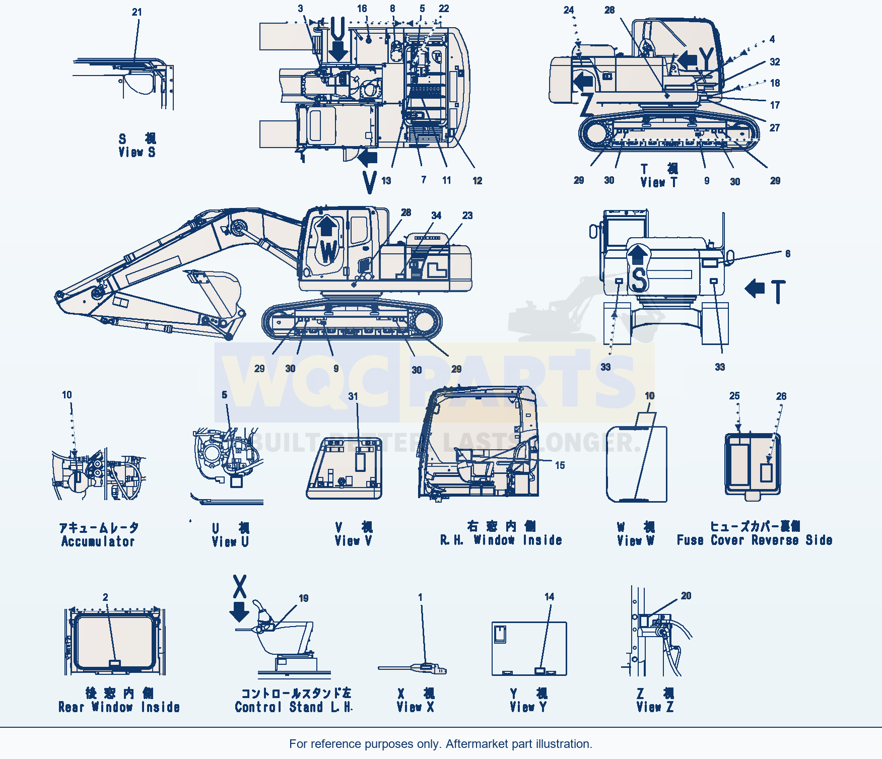 Komatsu PC220LC-8 Marks And Name Plates parts diagram
