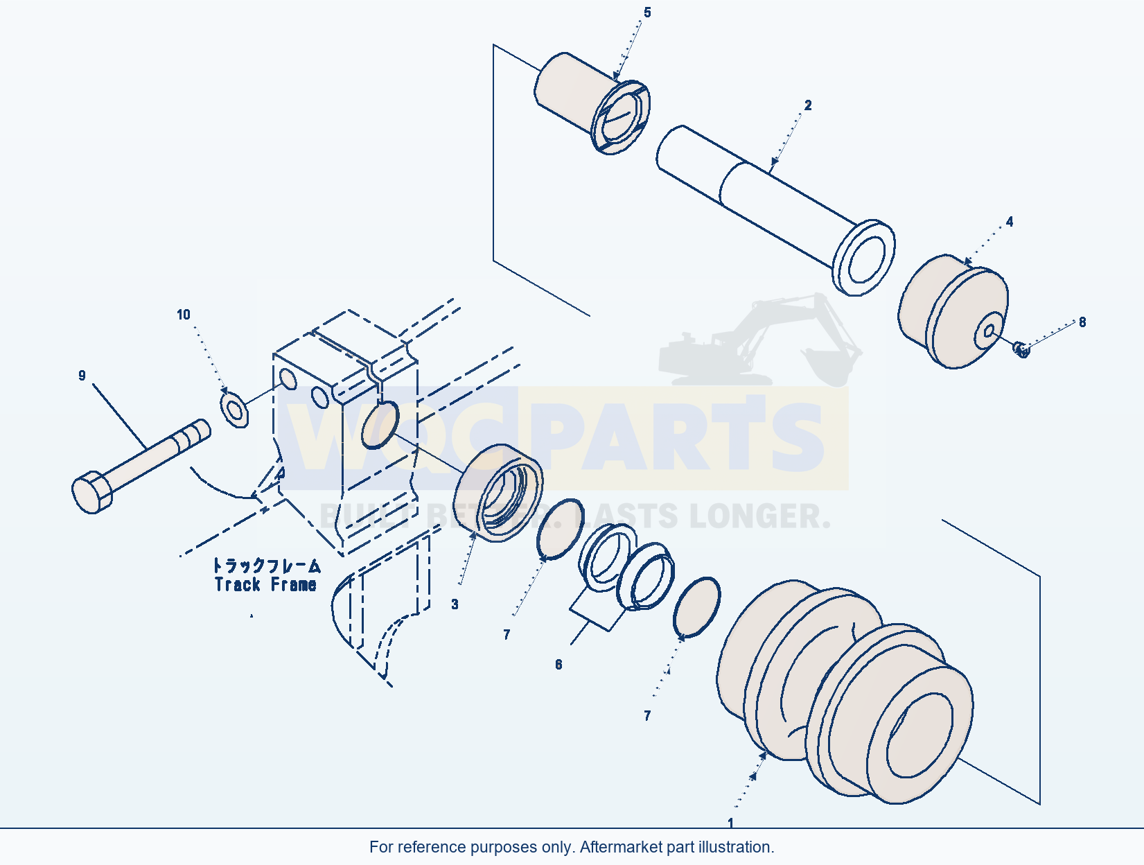 Komatsu PC220LC-8 Carrier Roller parts diagram