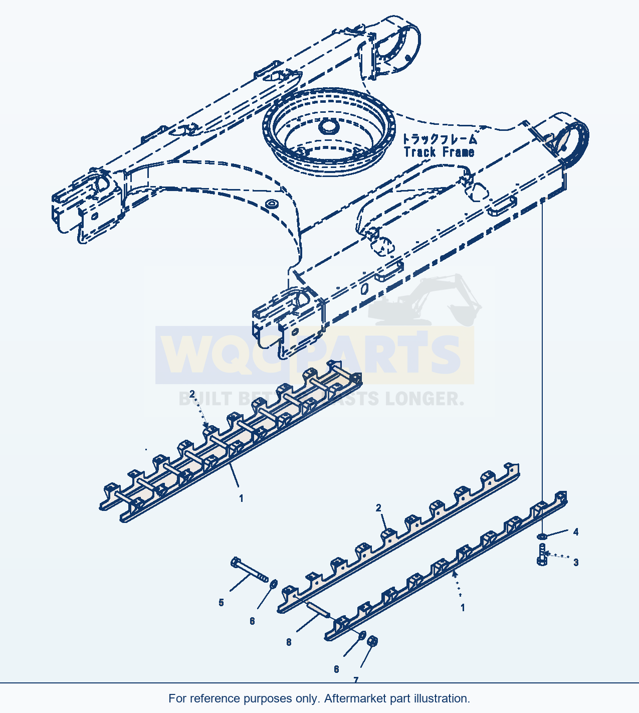 Komatsu PC220LC-8 Track Roller Guard, Full Length parts diagram