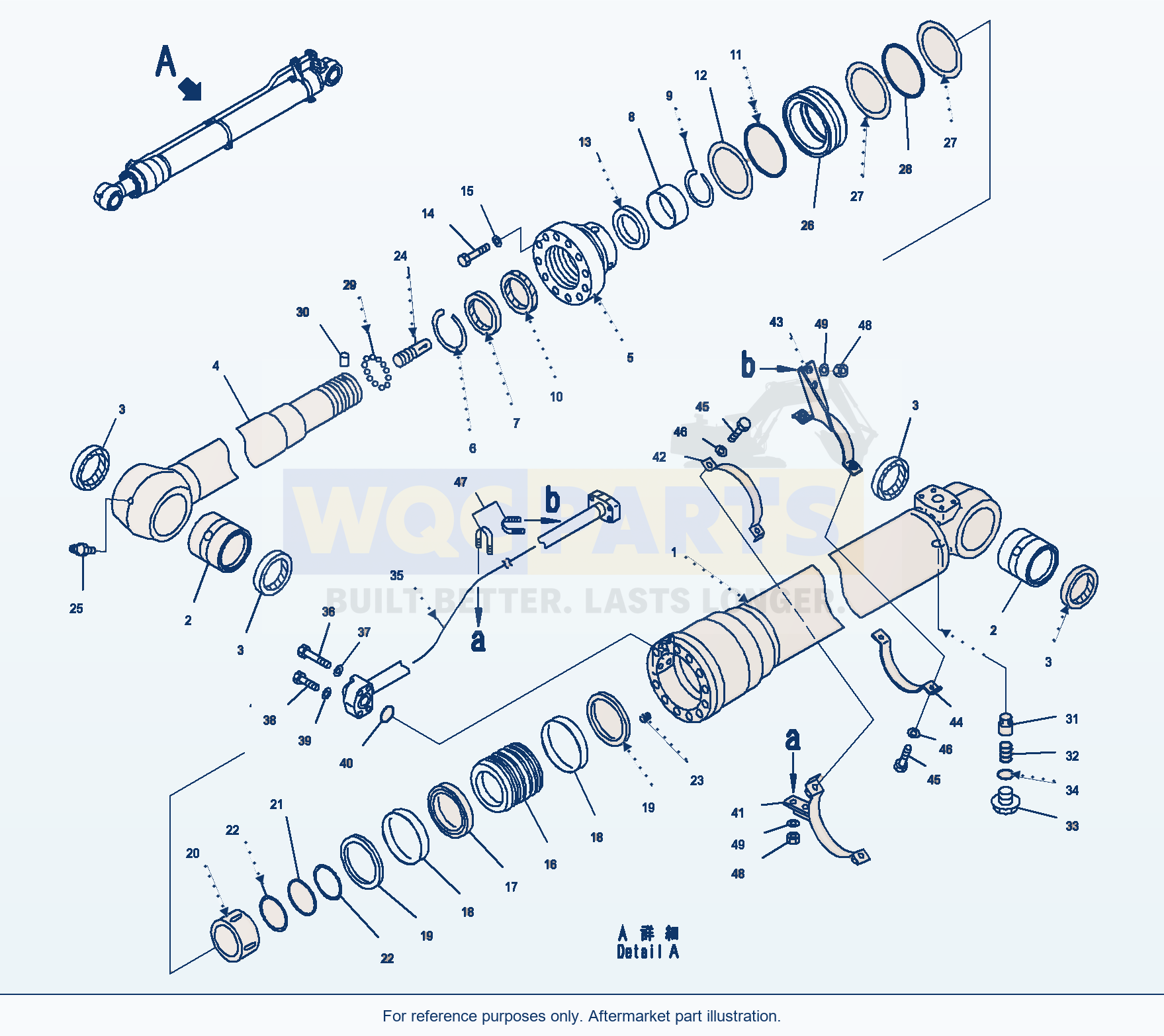 Komatsu PC220LC-8 Arm Cylinder parts diagram