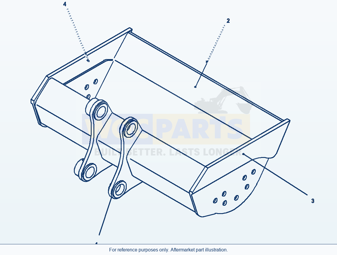 Komatsu PC220LC-8 Ditch Cleaning Bucket parts diagram