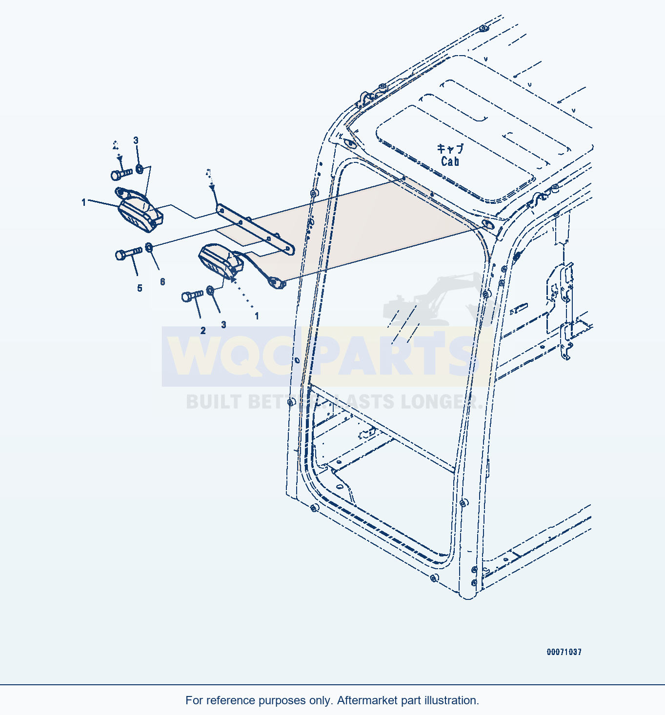 Komatsu PC270-8 Additional Working Lamp (#30117-) parts diagram