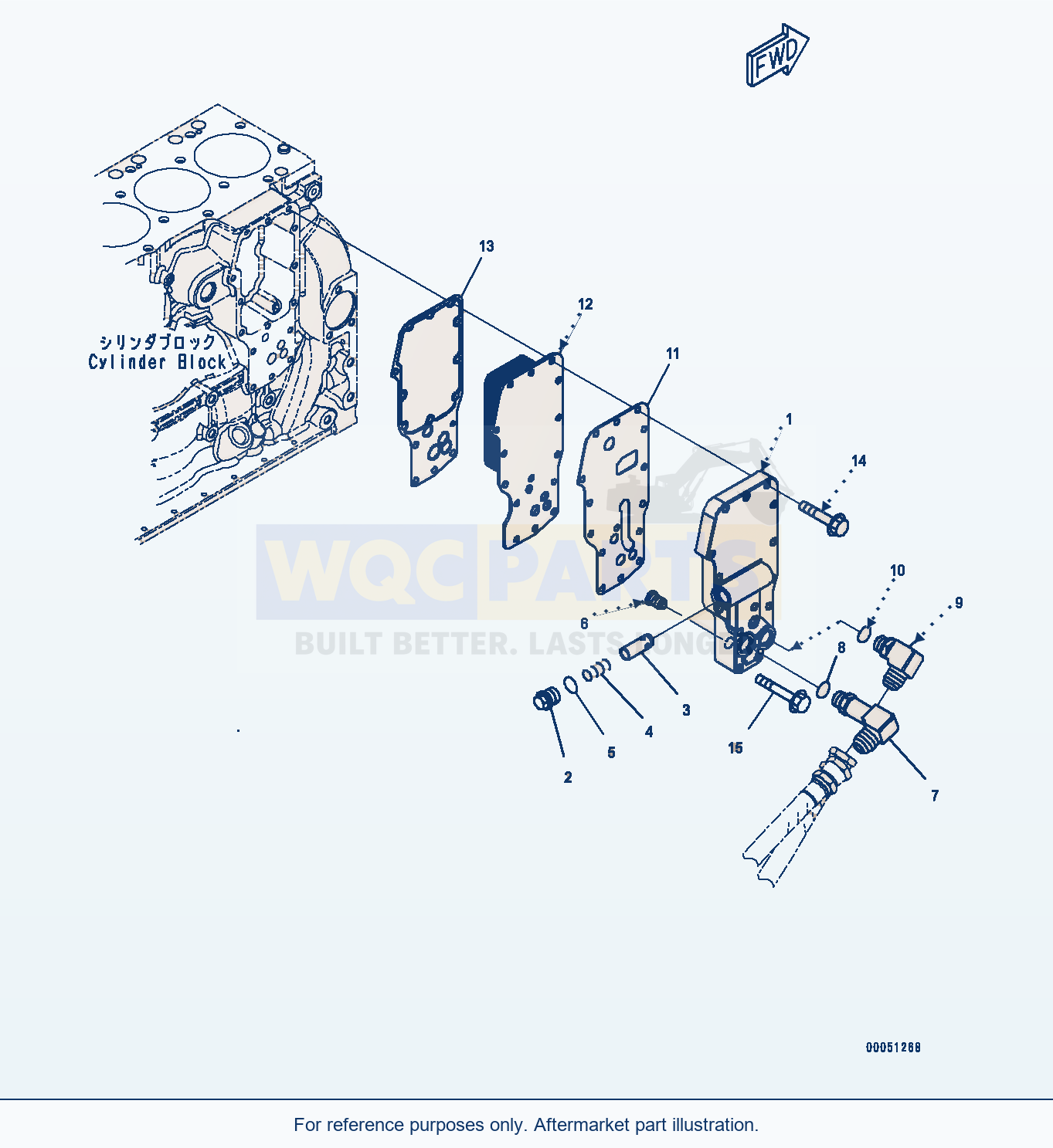 Komatsu PC270-8 Engine Oil Cooler (#26537659-) (Alc00-001001) parts diagram
