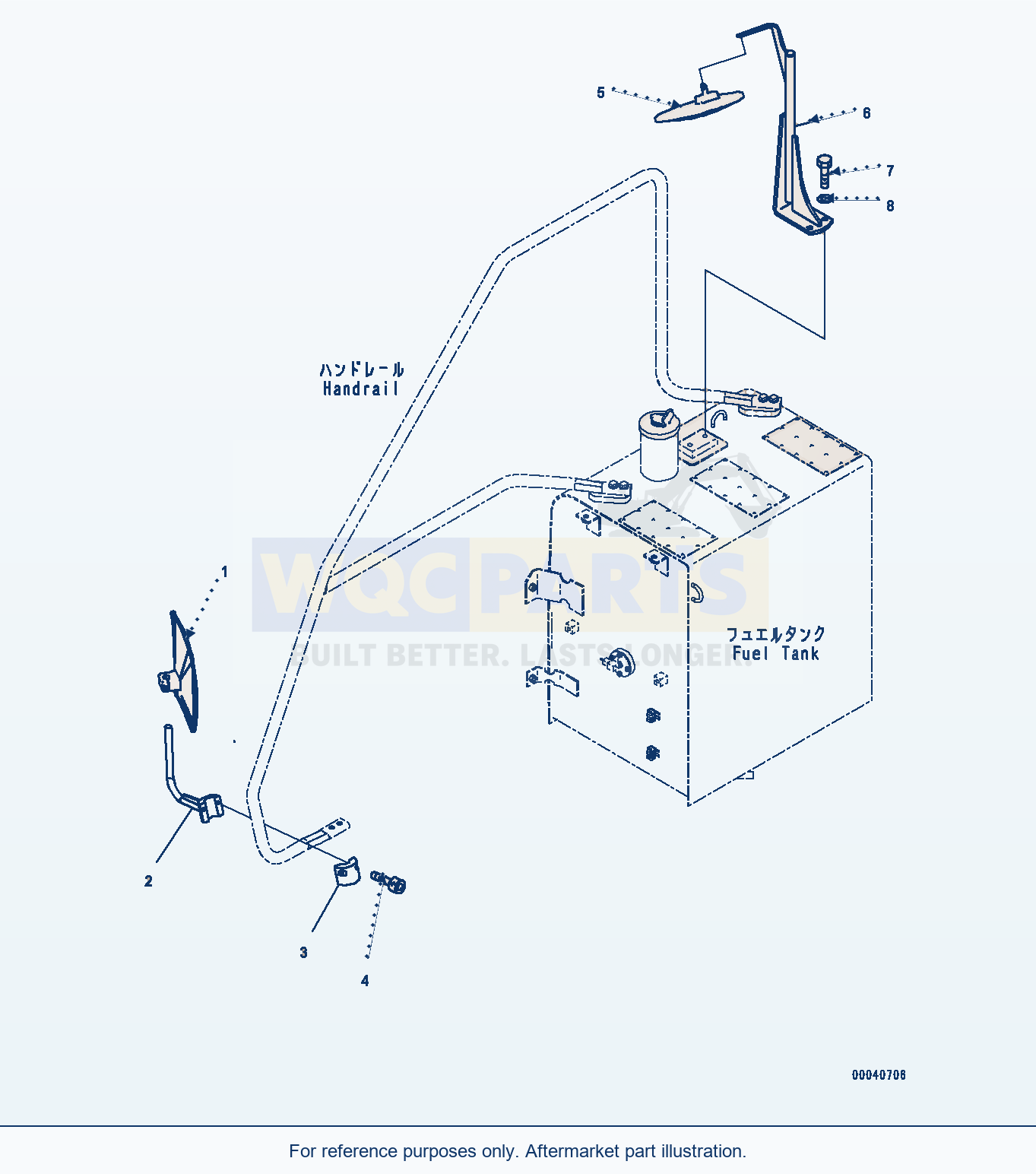 Komatsu PC270-8 Rearview Mirror R.H. (#30117-) parts diagram