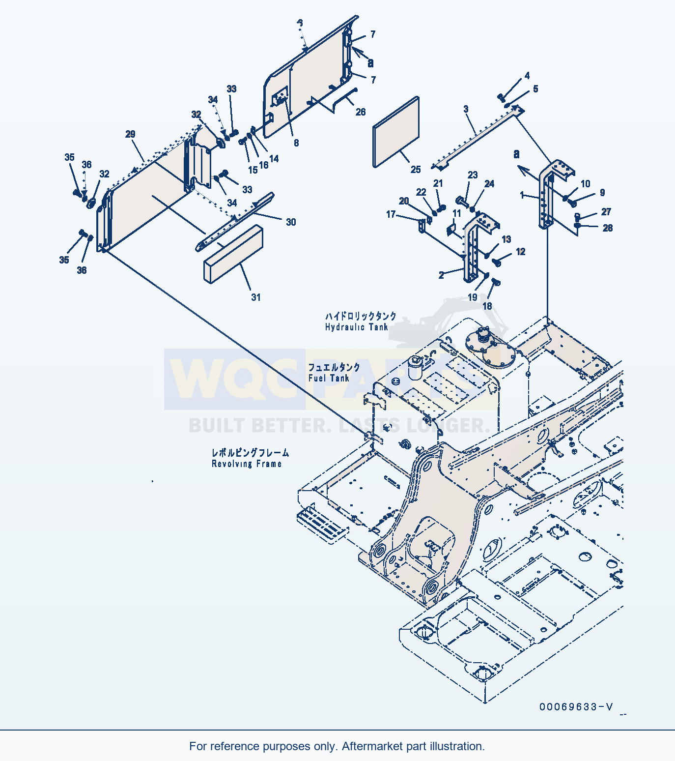 Komatsu PC270-8 Side Cover R.H. (#30117-) parts diagram