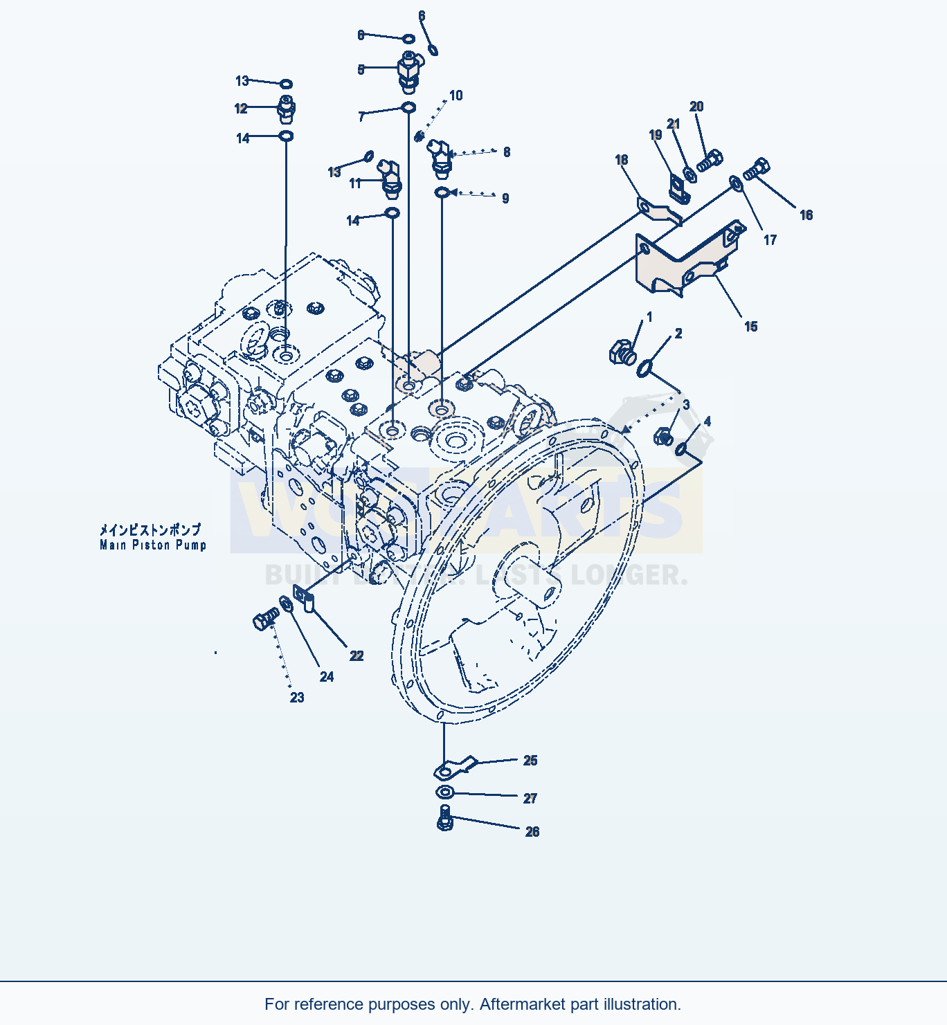 Komatsu PC270-8 Piston Pump, 1-Actuator — Piston Pump (#30117-) parts diagram