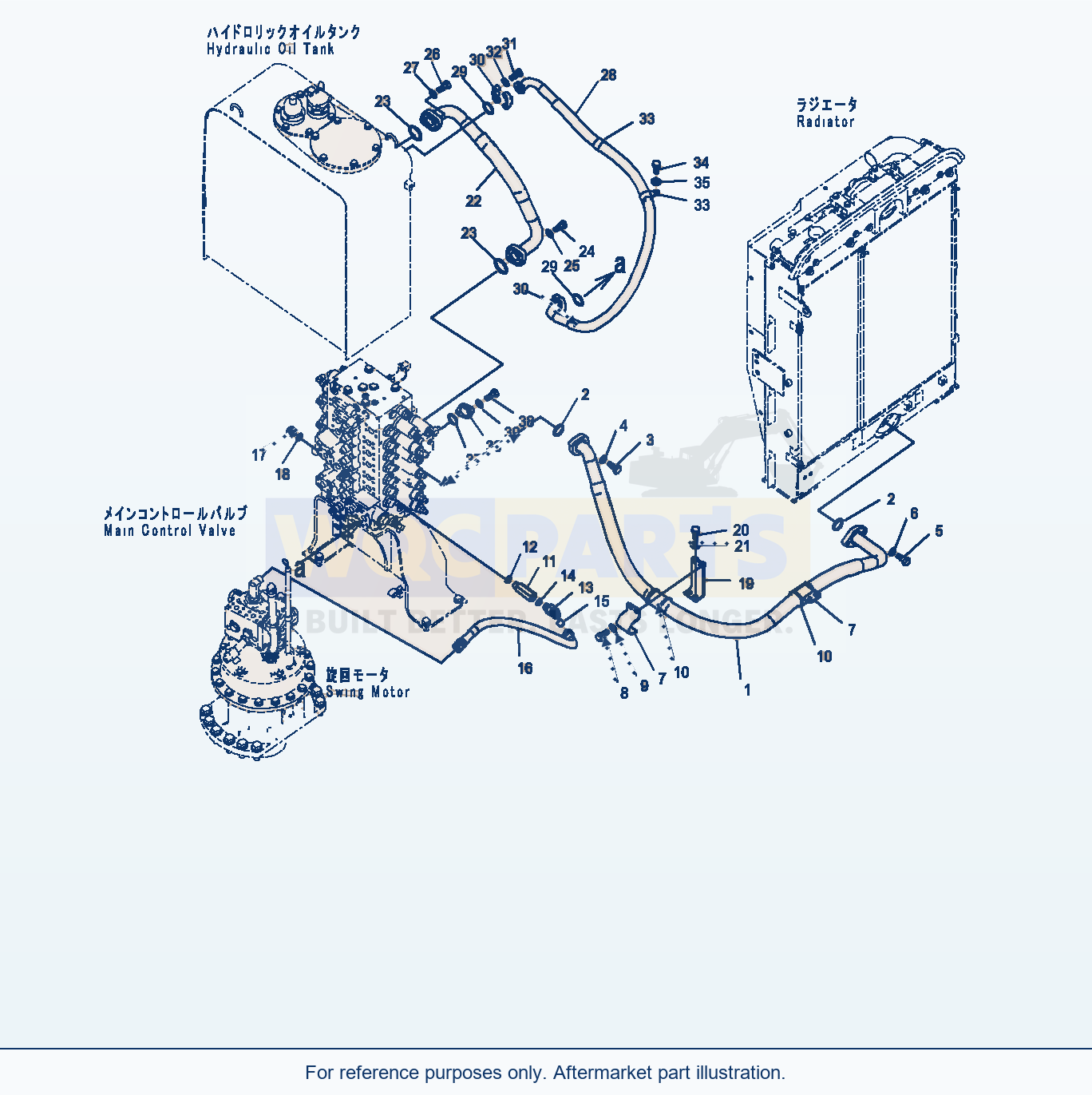 Komatsu PC270-8 Return Piping (#30117-) parts diagram