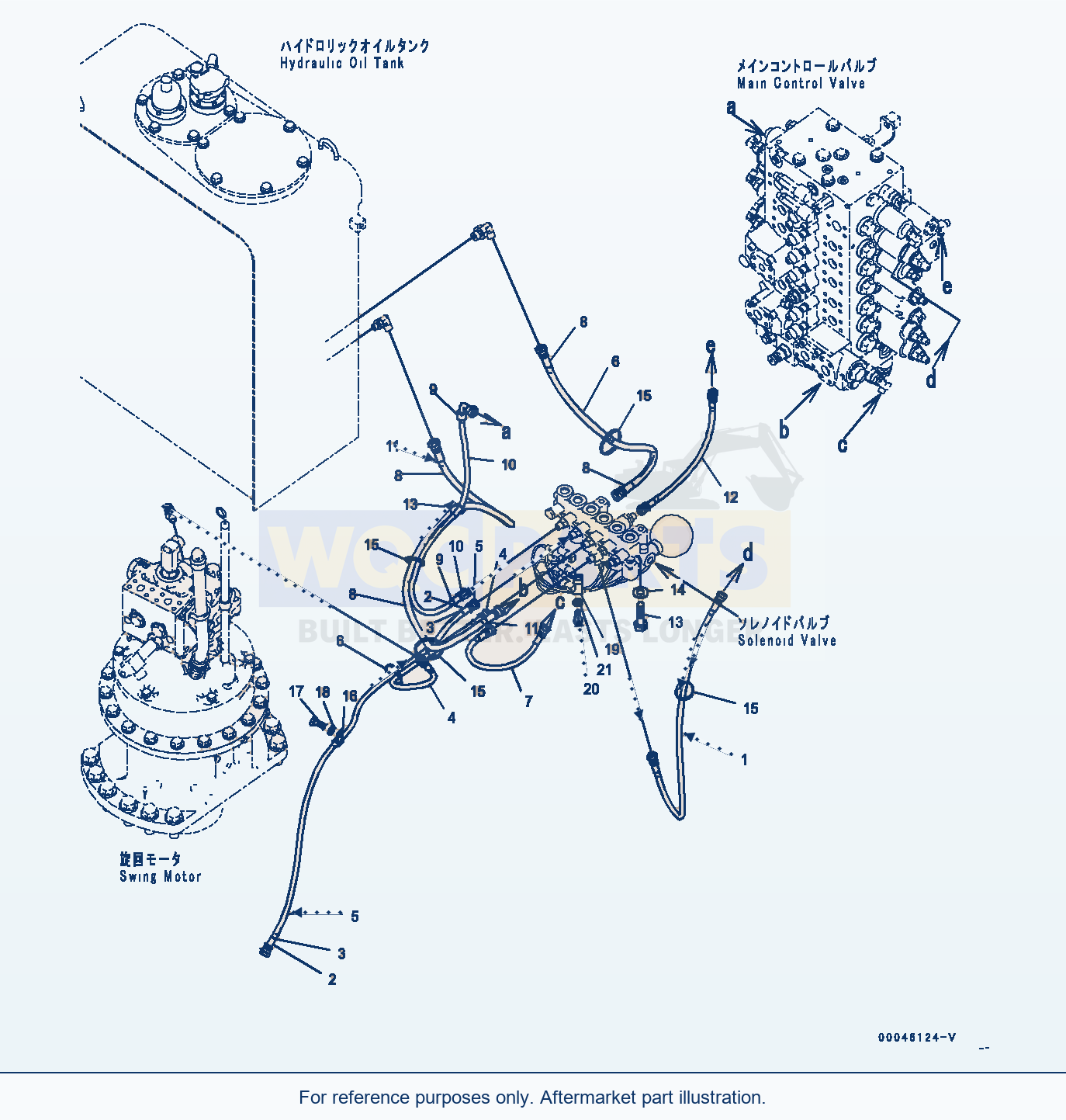 Komatsu PC270-8 Solenoid Valve Piping, Piping (#30117-) parts diagram