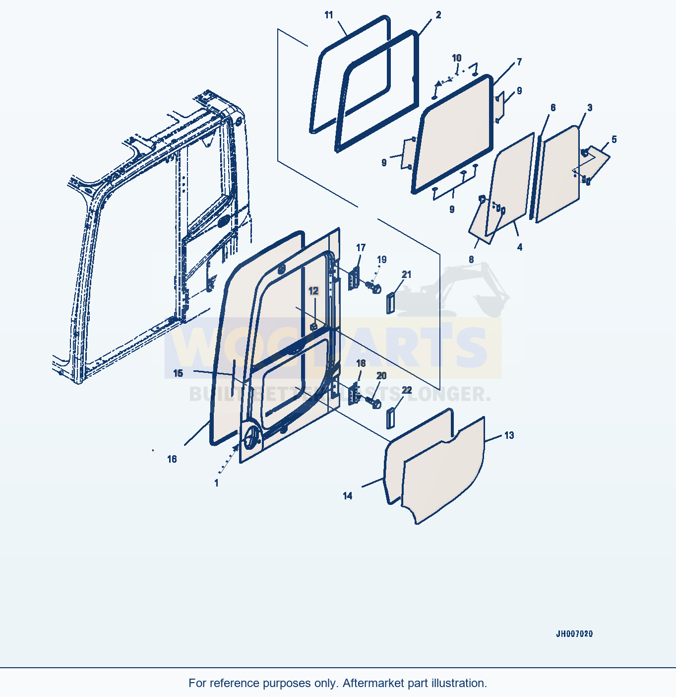 Komatsu PC270-8 Cab, With Air Conditioner — Cab, Door (#30302-) parts diagram