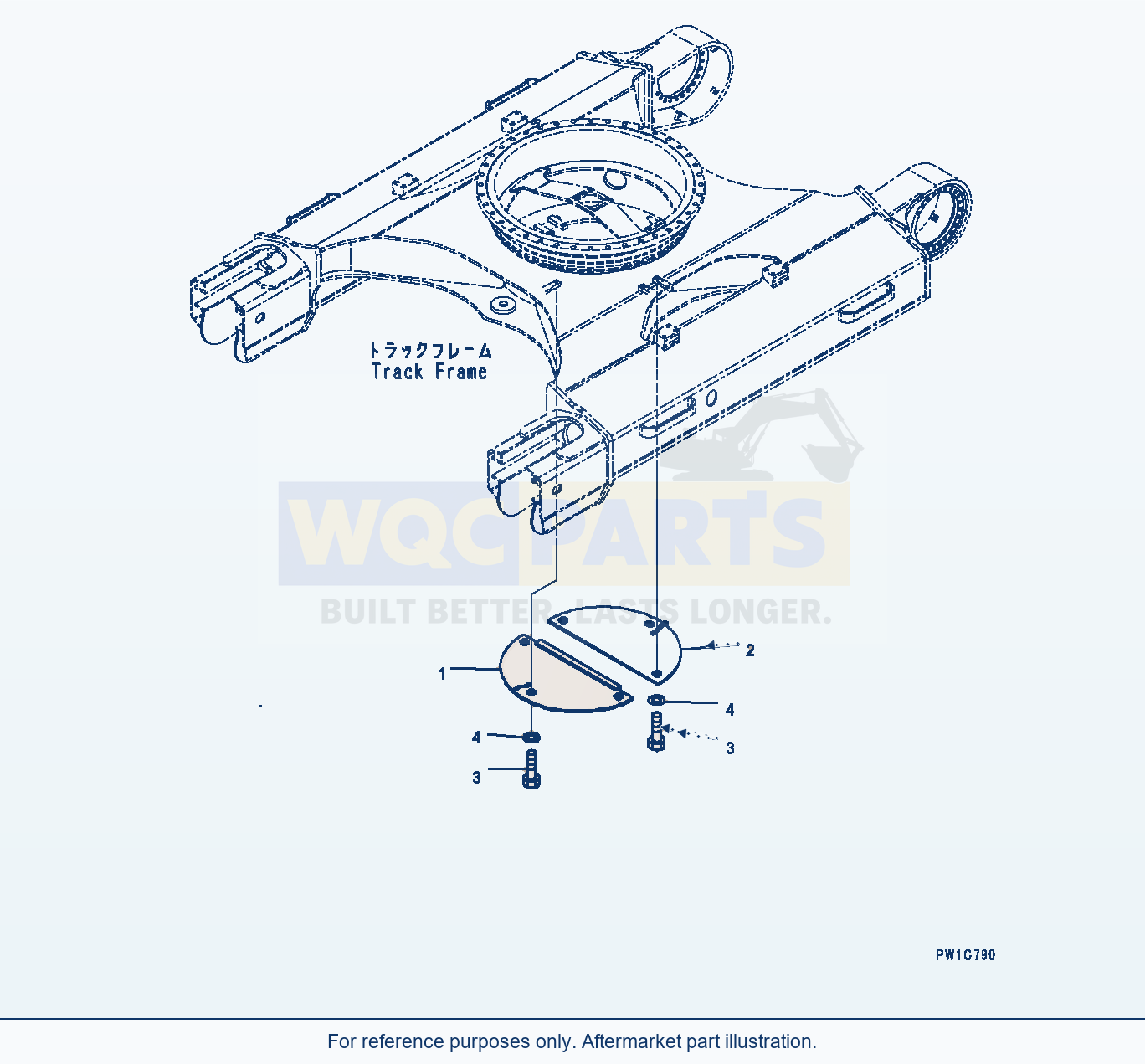 Komatsu PC270-8 Track Frame Under Cover (#30117-) parts diagram