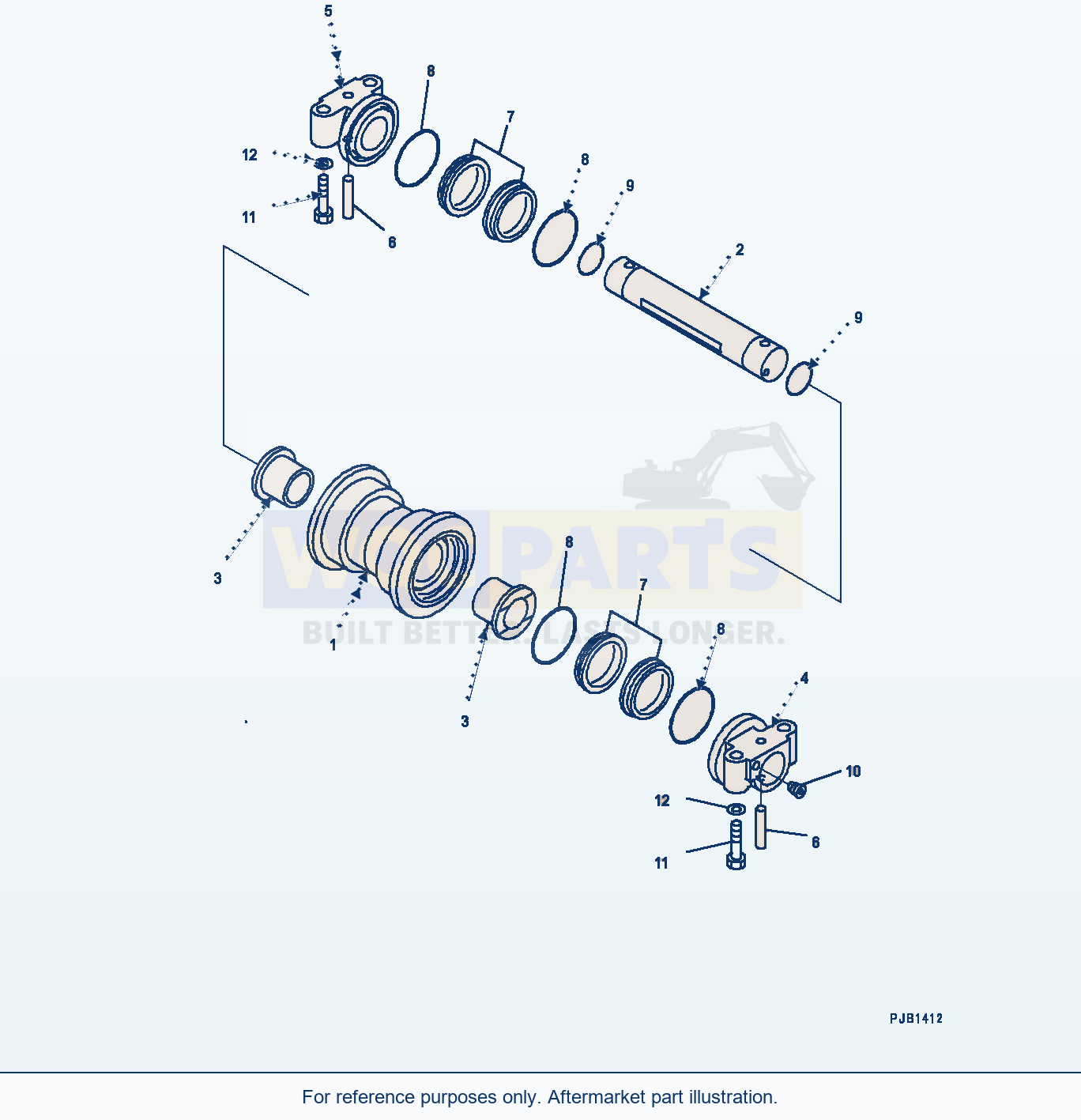 Komatsu PC270-8 Track Roller (#30117-) parts diagram