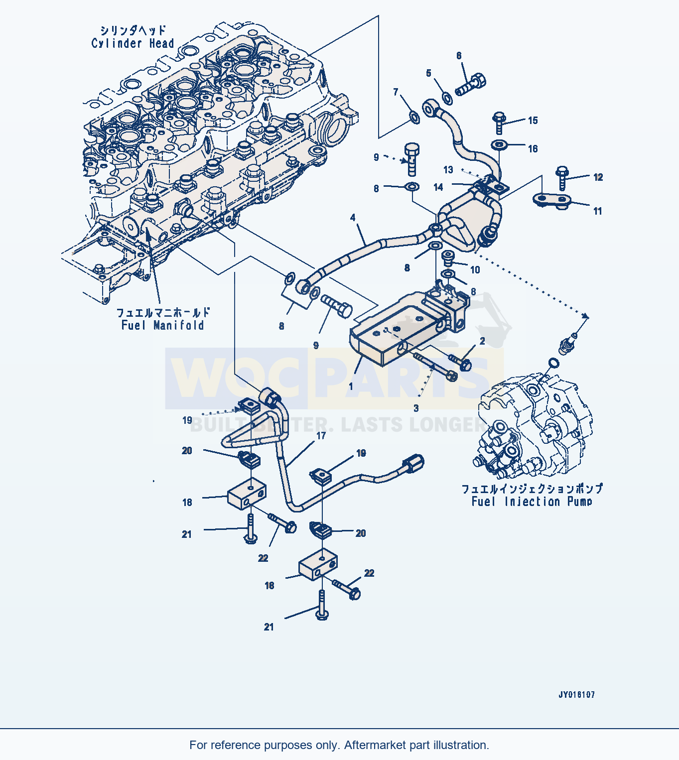 Komatsu PC270LC-8 Fuel Piping (#26537659-) (Aft00-001001) parts diagram